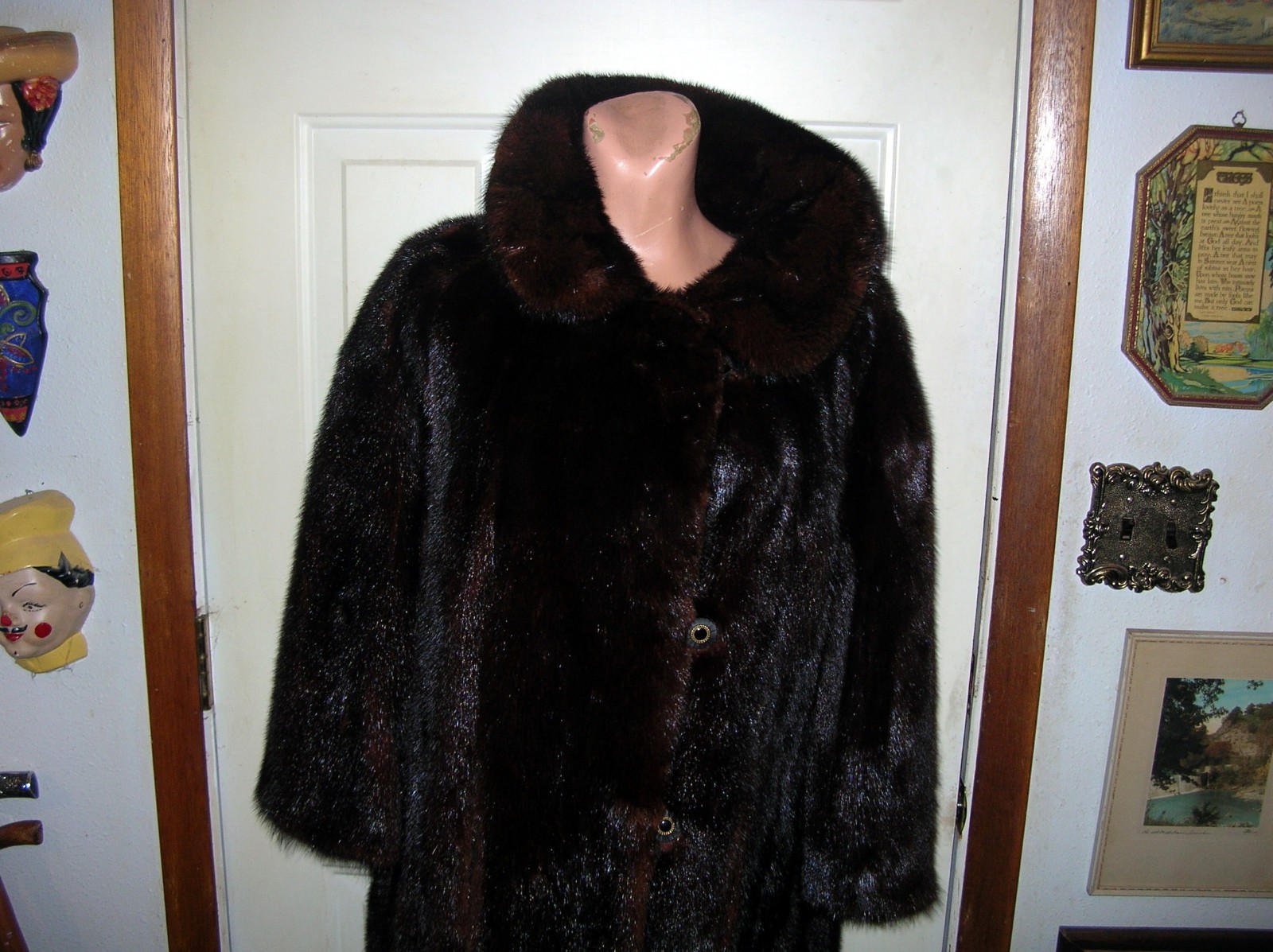 Vintage 60’s Ladies Ranch Mink Stroller Jacket..3/4 Sleeve/Pockets..Size Large