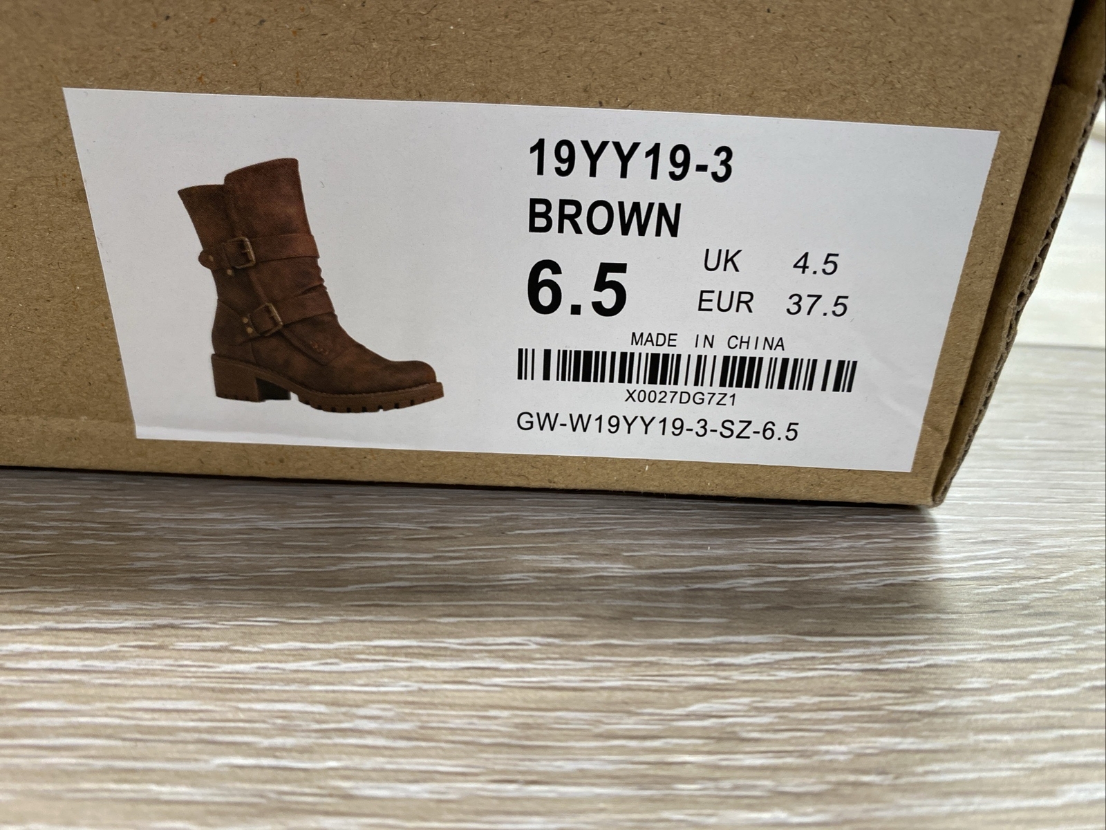 NIB GlobalWin Brown Zipper Ankle Boots Buckle Accent Style#19YY19-3 Sz 6.5 #S963