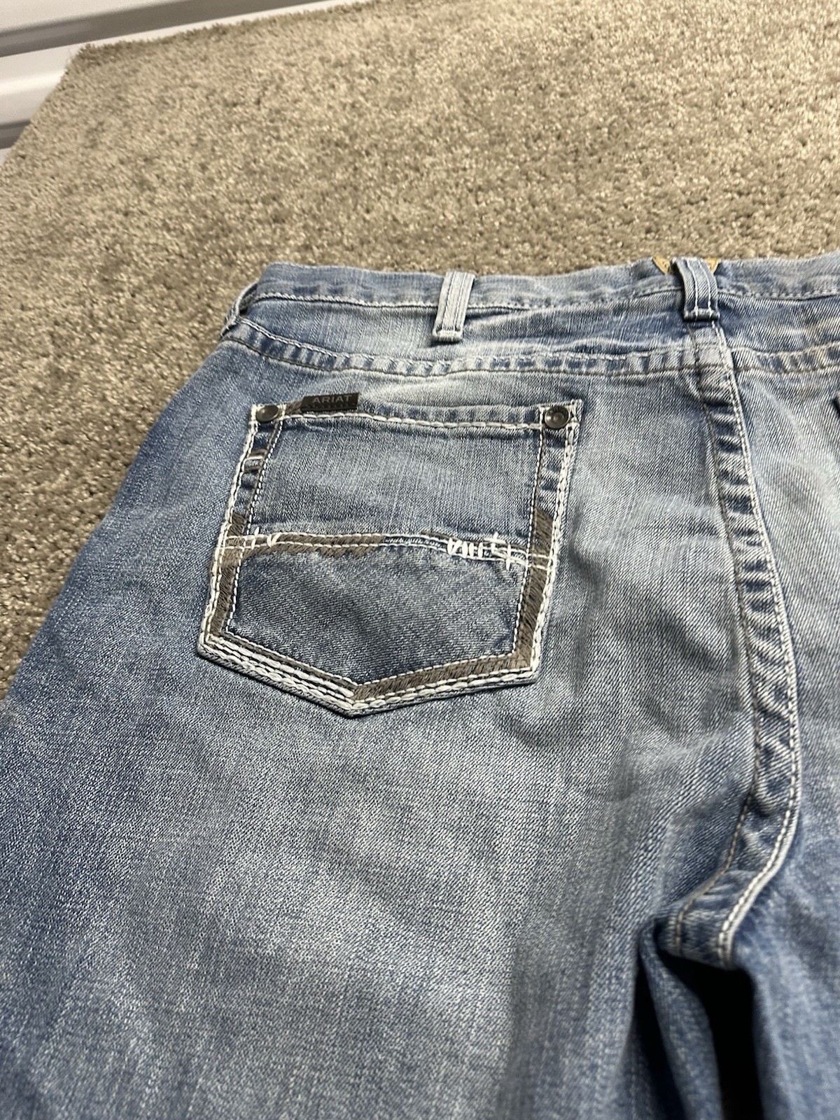 Ariat M2 Traditional Relaxed Boot Cut Jeans Mens 40×32 Blue Denim Western Cowboy