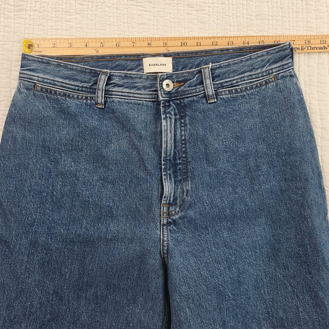 Everlane The Mariner Jean Med Blue Wash Denim Jeans Size 31R Cropped High Rise
