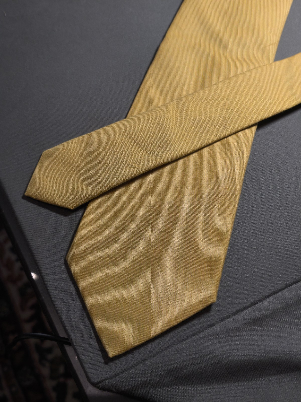 A. Di Capua Napoli – Mustard Yellow Solid Cotton Tailored Tie