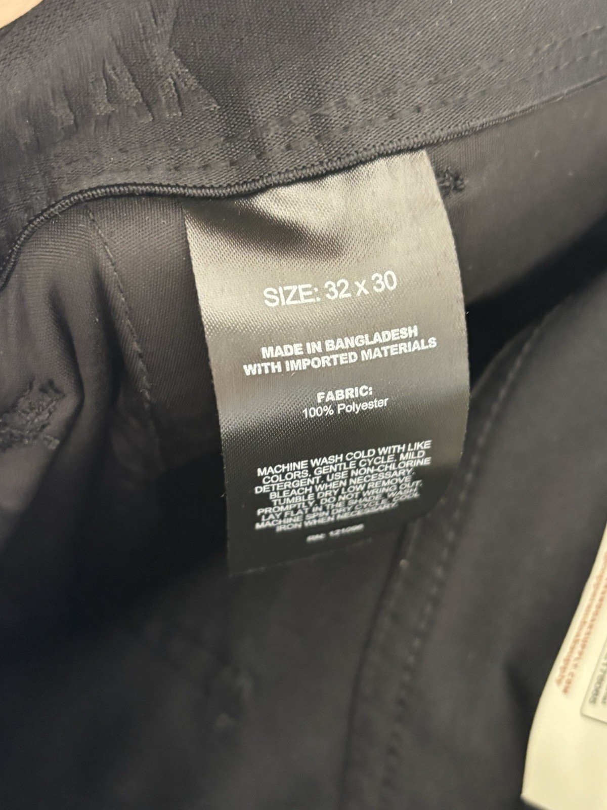 Copper & Oak Men’s Black Casual Pants Slim Tapered 32W Polyester Pockets