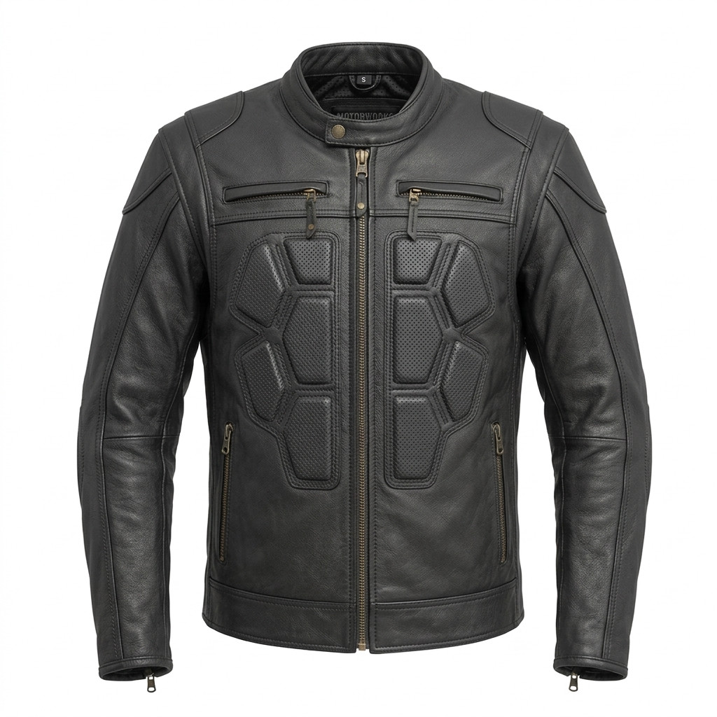 Men’s Black Genuine Leather Cafe Racer Jacket Motorcycle Biker Winter Coat
