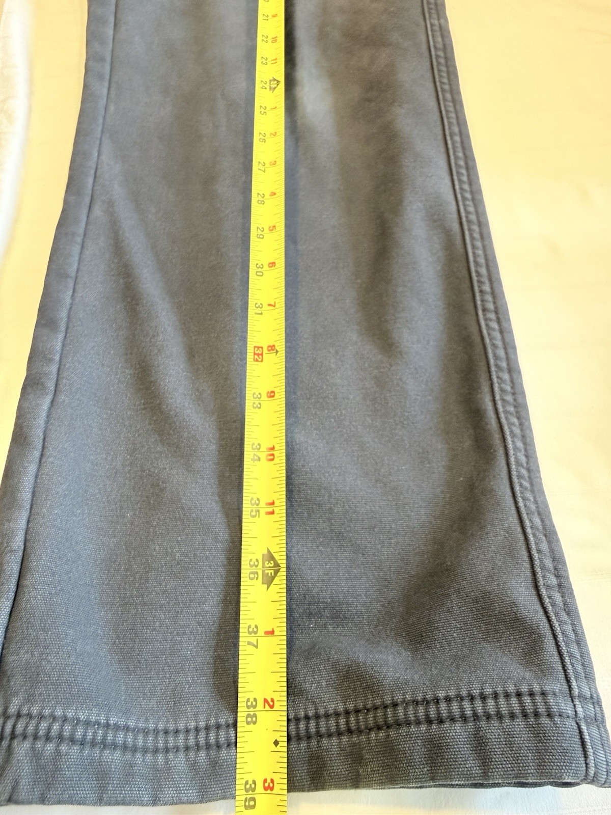 Distress Coleman Men’s Gray Fleece Lined Workwear Pants 38W Relaxed Straight Leg