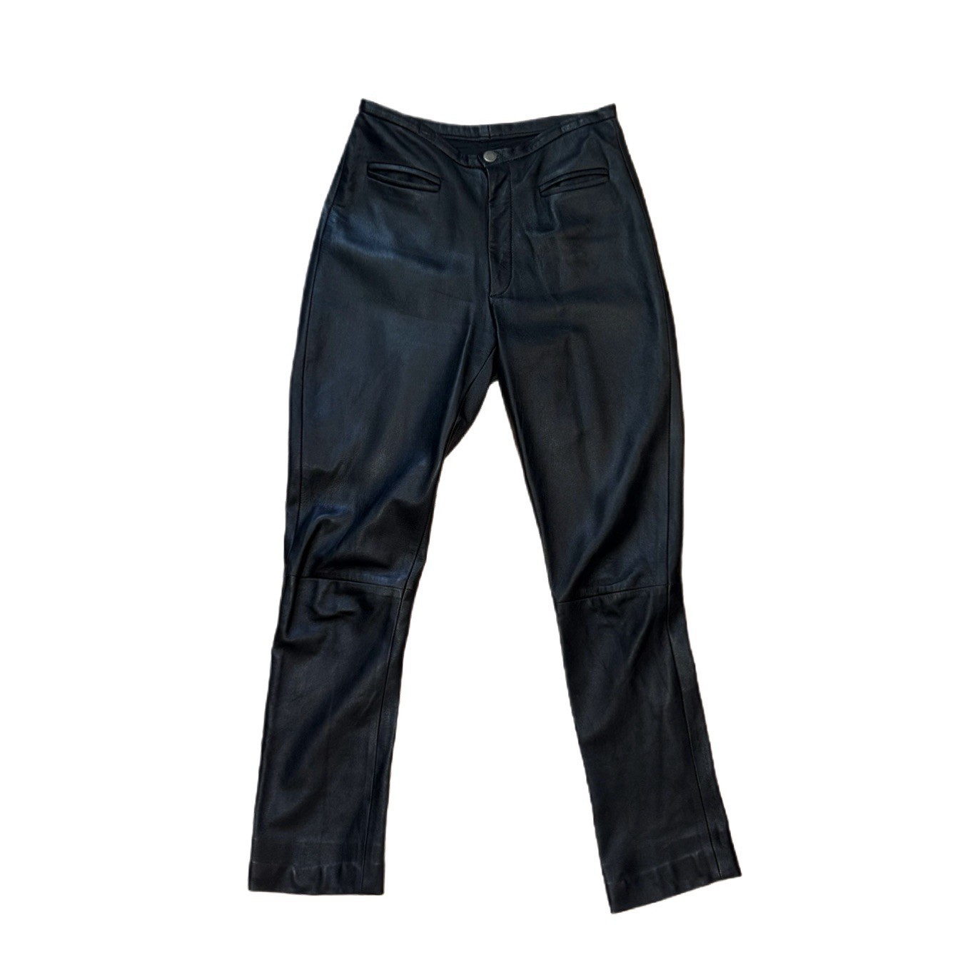 Vintage Arrow USA Black Western Cowboy Carter 100% Leather Pants Size 4 Small