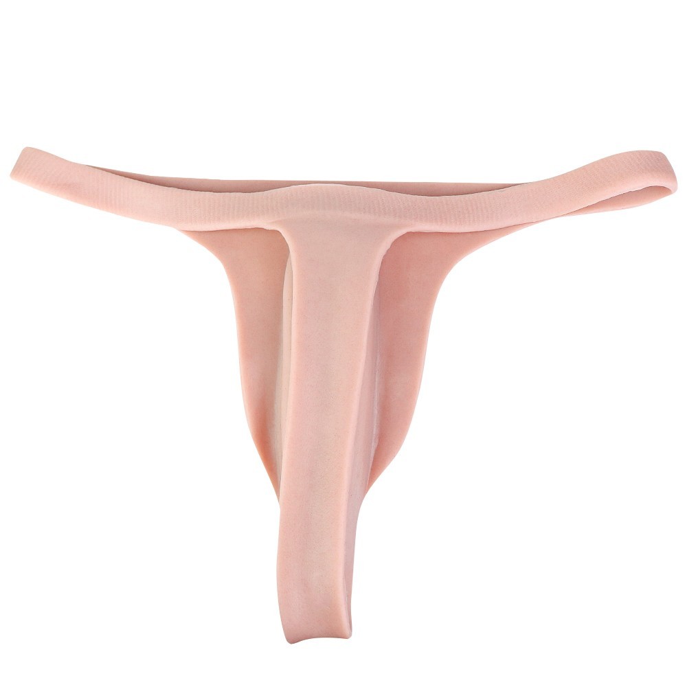 Silicone Penetrable Fake Vagina Thongs Hip Enhancer Panties For Crossdresser