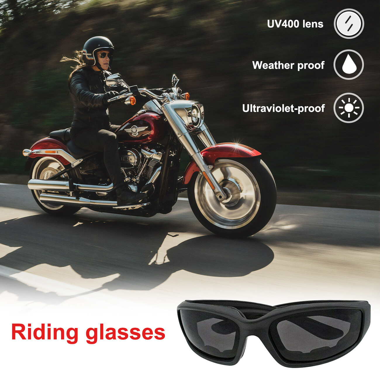 Gray Chopper Foam Padded Motorcycle Riding Glasses Sunglasses Windproof Goggles