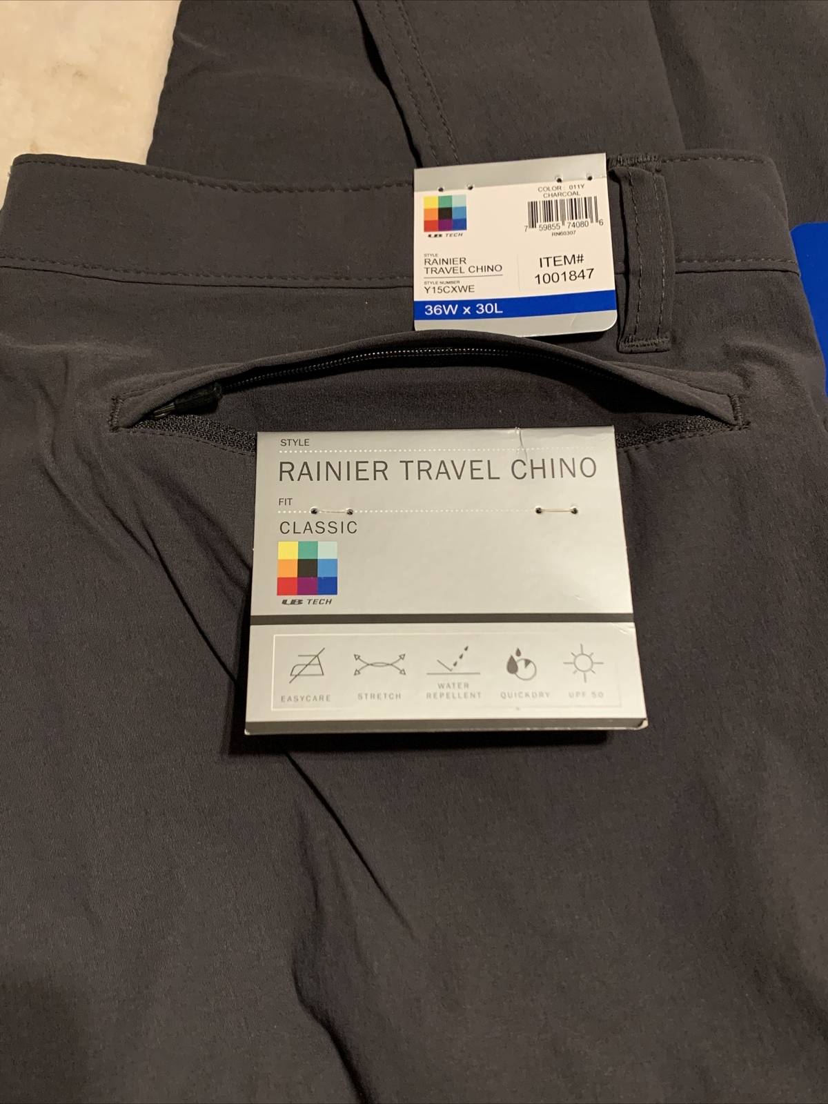 UB Tech Men’s Rainier Lightweight Comfort Travel Chino Pants 40 42 44 x 30 32