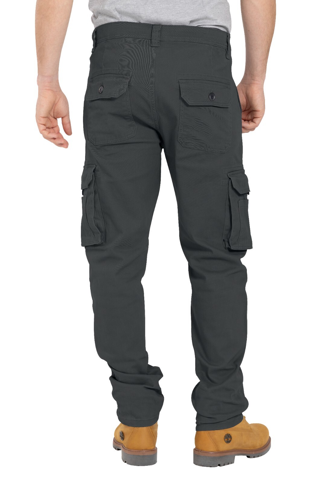 Men’s Heavy Duty Workwear Trouser Stretch Utility Pocket Flex Cargo Full Pants