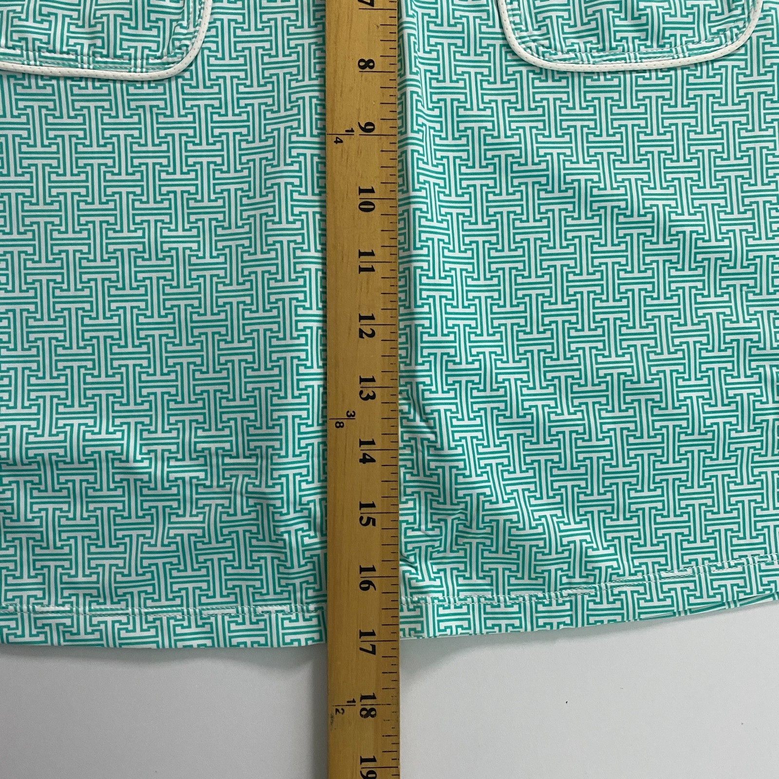 Renwick Patch Pocket Skort Size Large Pull On Aqua-Teal Golf Stretch