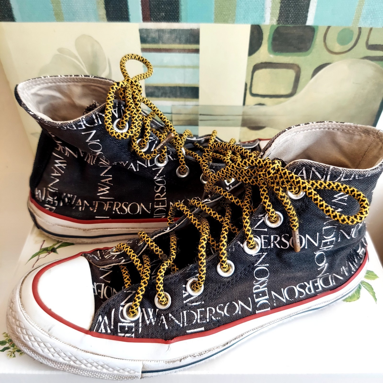 Converse J.W. Anderson Chuck 70 High Top Grid Text Black/White Sneaker 160807C