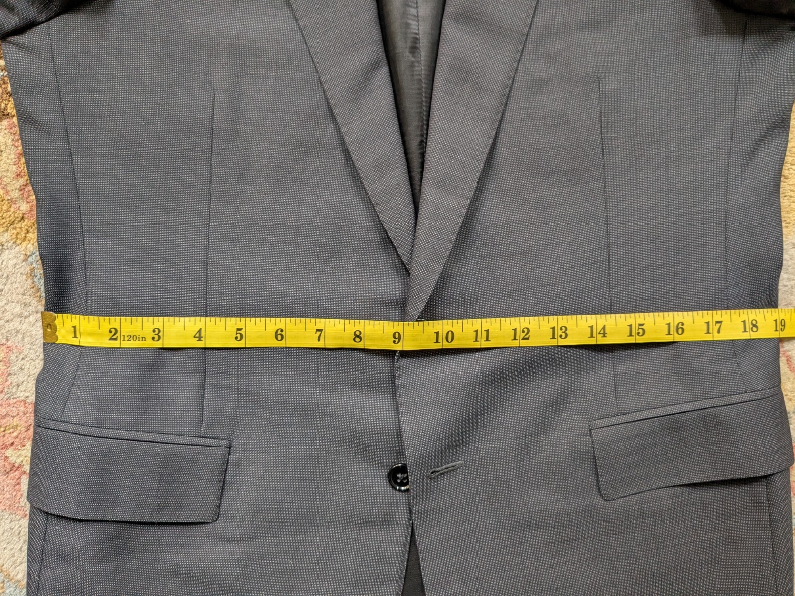 Ralph Lauren Black Label Italy Gray Nailhead Suit 40R 31×31 Full Canvas Wool