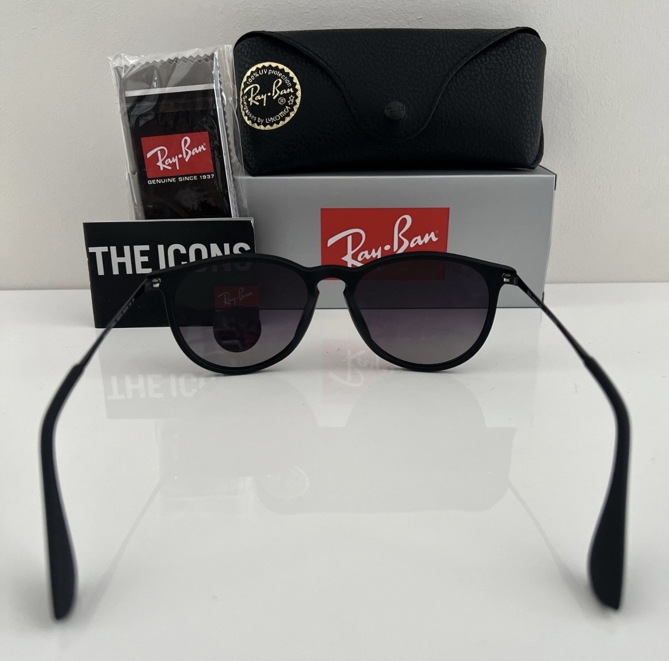 Ray-Ban RB4171 Erika Matte Black Grey 54mm Polarized Gradient Women’s Sunglasses