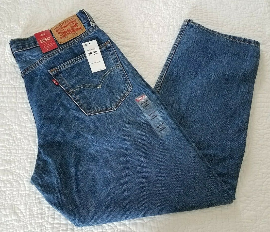 NEW Men’s Levis 550 Relaxed Jeans 005504891 Med Blue Many Sizes Available