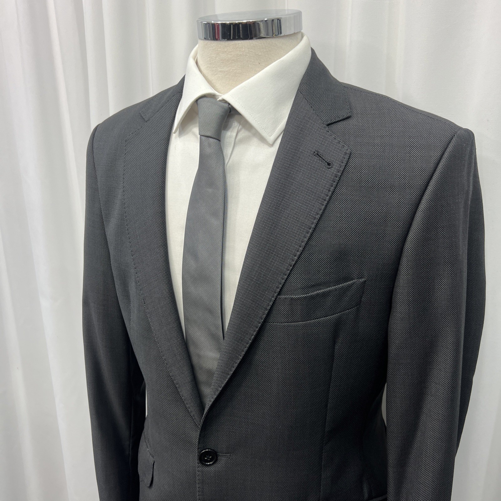 Mark Stephen London Men’s Italian Fabric Wool Suit – Slim Fit – C40L W36 L32