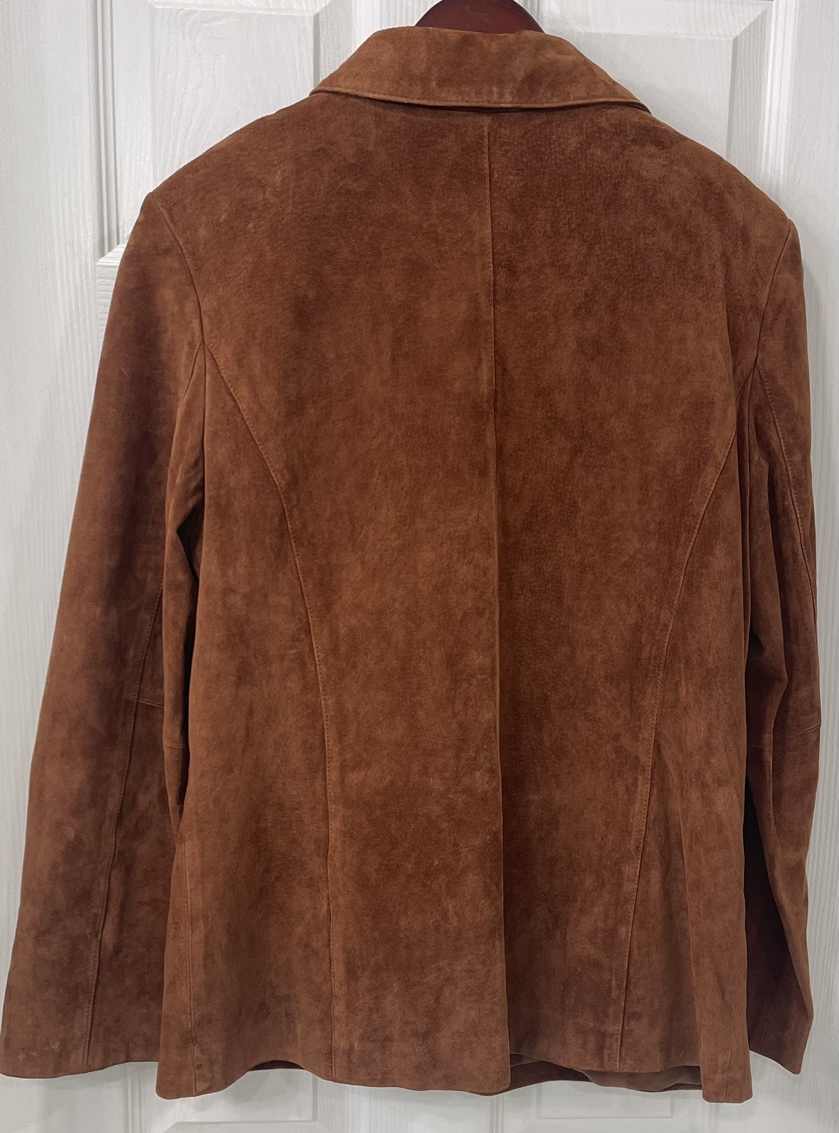 Style & Co. Collection brown 100% leather suede jacket with pockets – size L