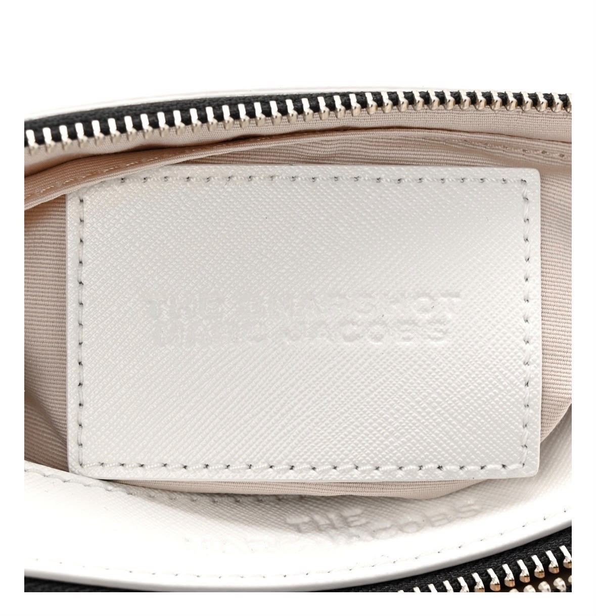 Marc Jacobs The Snapshot White Small Zip Crossbody Bag Silver Hardware Strap