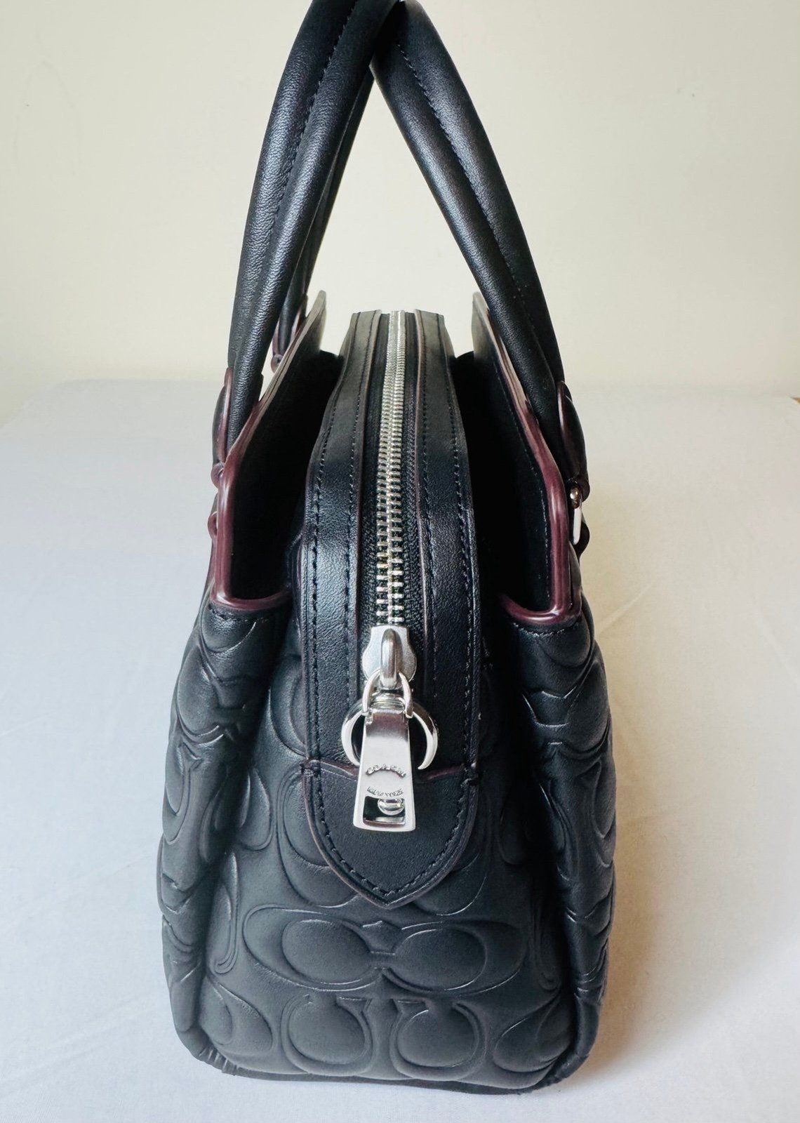 Coach Mini Darcie Carryall Bag br In Blocked Signature Canvas Black