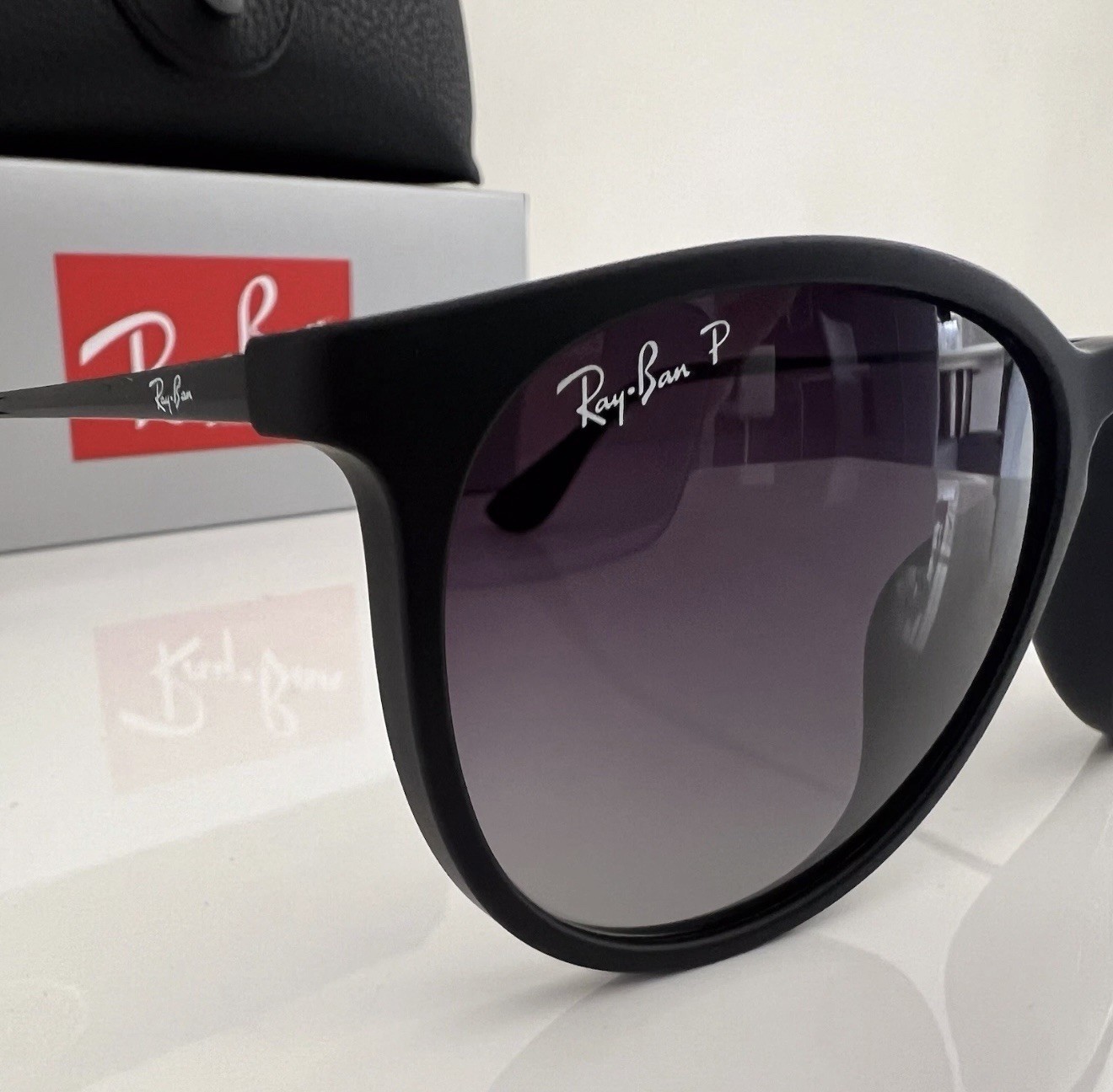 Ray-Ban RB4171 Erika Matte Black Grey 54mm Polarized Gradient Women’s Sunglasses