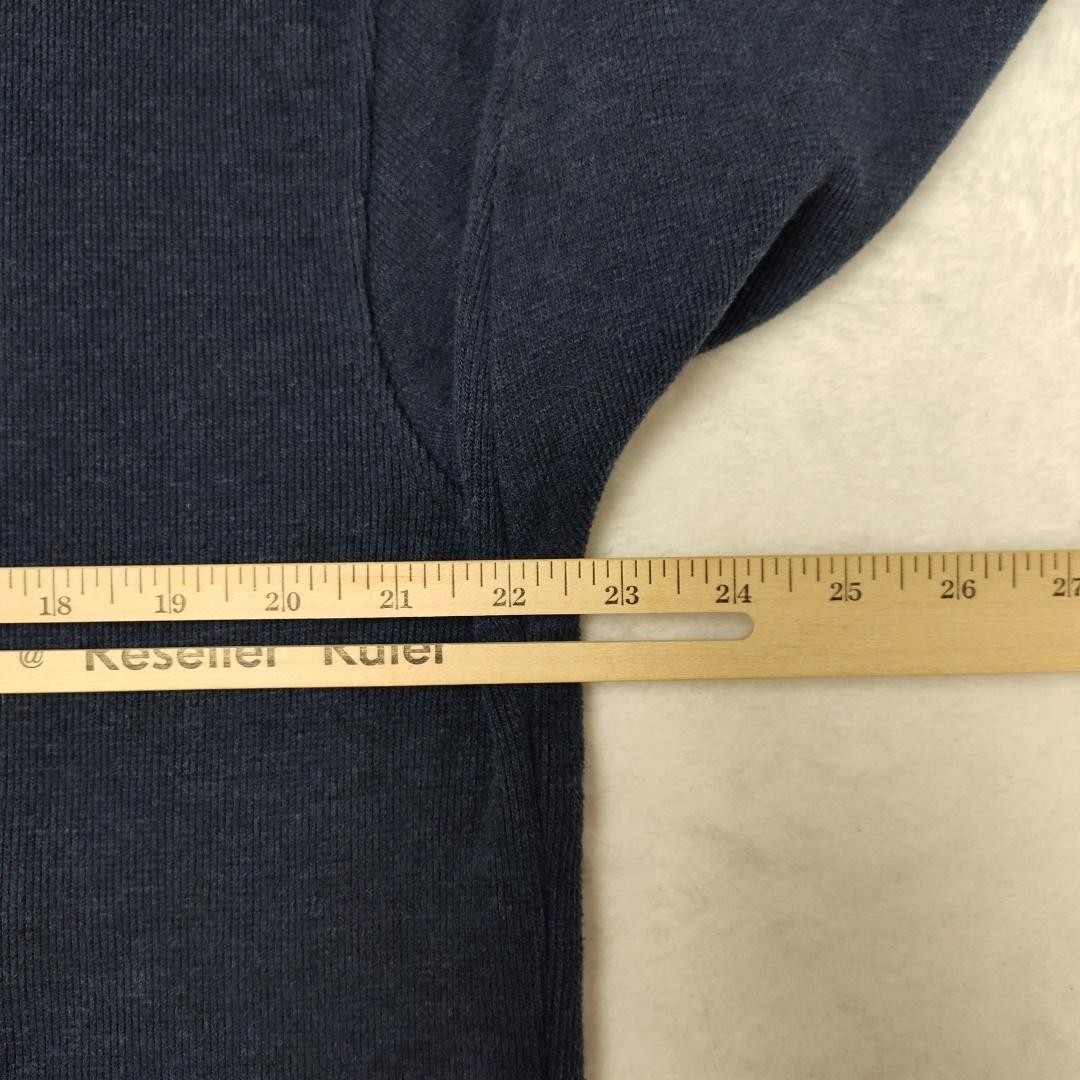 Viyella Pullover Mens L Blue Mock Neck Tight-Knit Pullover Long Sleeve Pockets