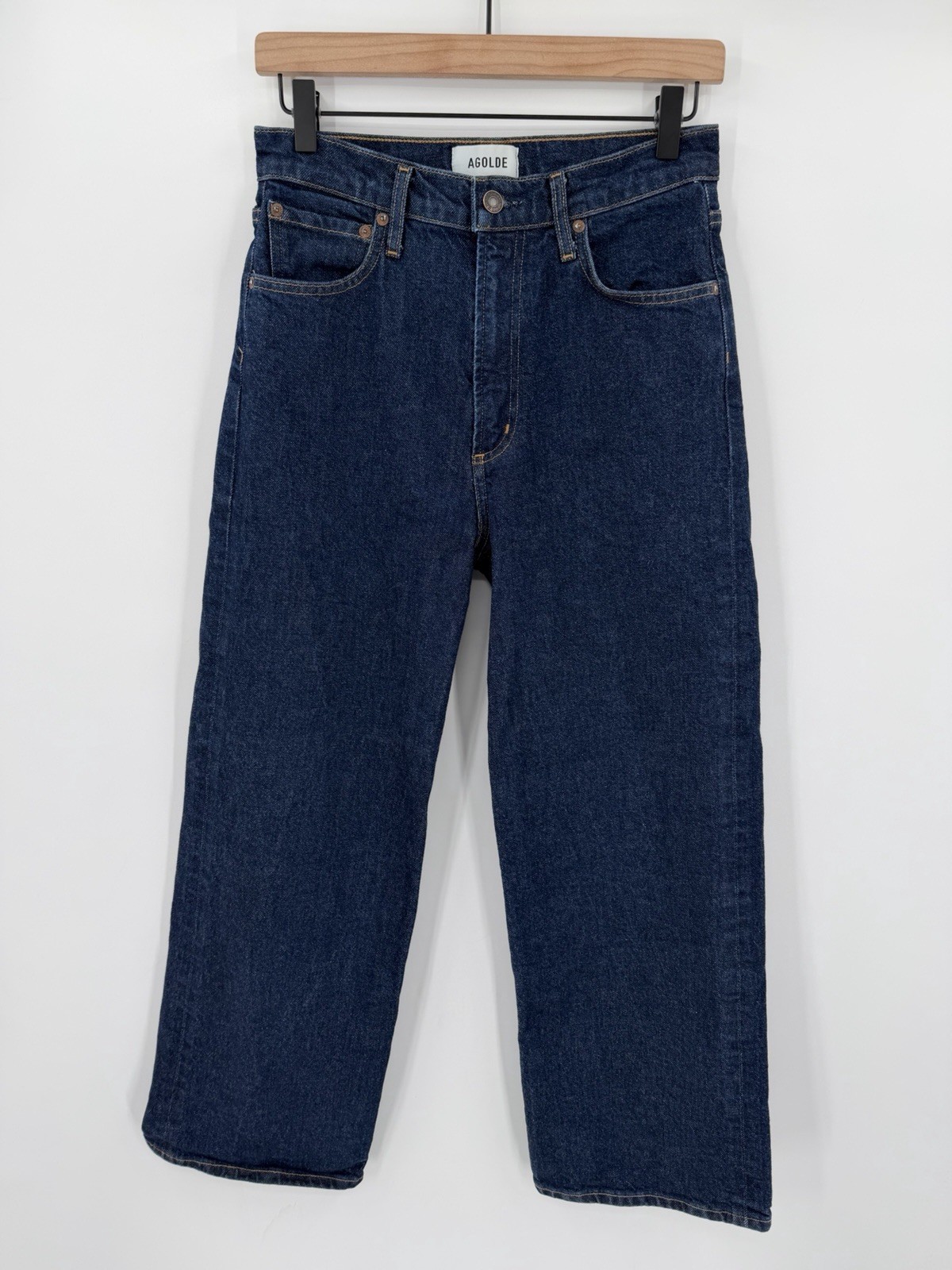 Agolde Ren High Rise Wide Leg Jeans Women’s 27 Blue Denim Stretch A200C-1854