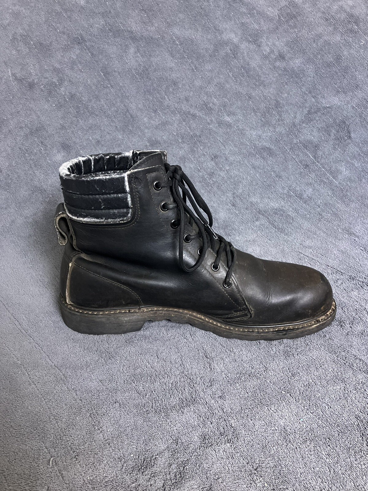 VTG Iron Age Steel Toe Boots Men’s 12 M Lace Up Black Goodyear MADE IN USA
