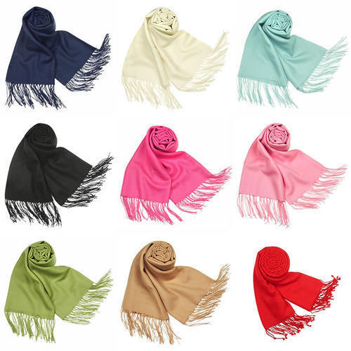 All Seasons Soft Silky Solid Pashmina Scarf Shawl Wrap Stole Wool Silk Blend