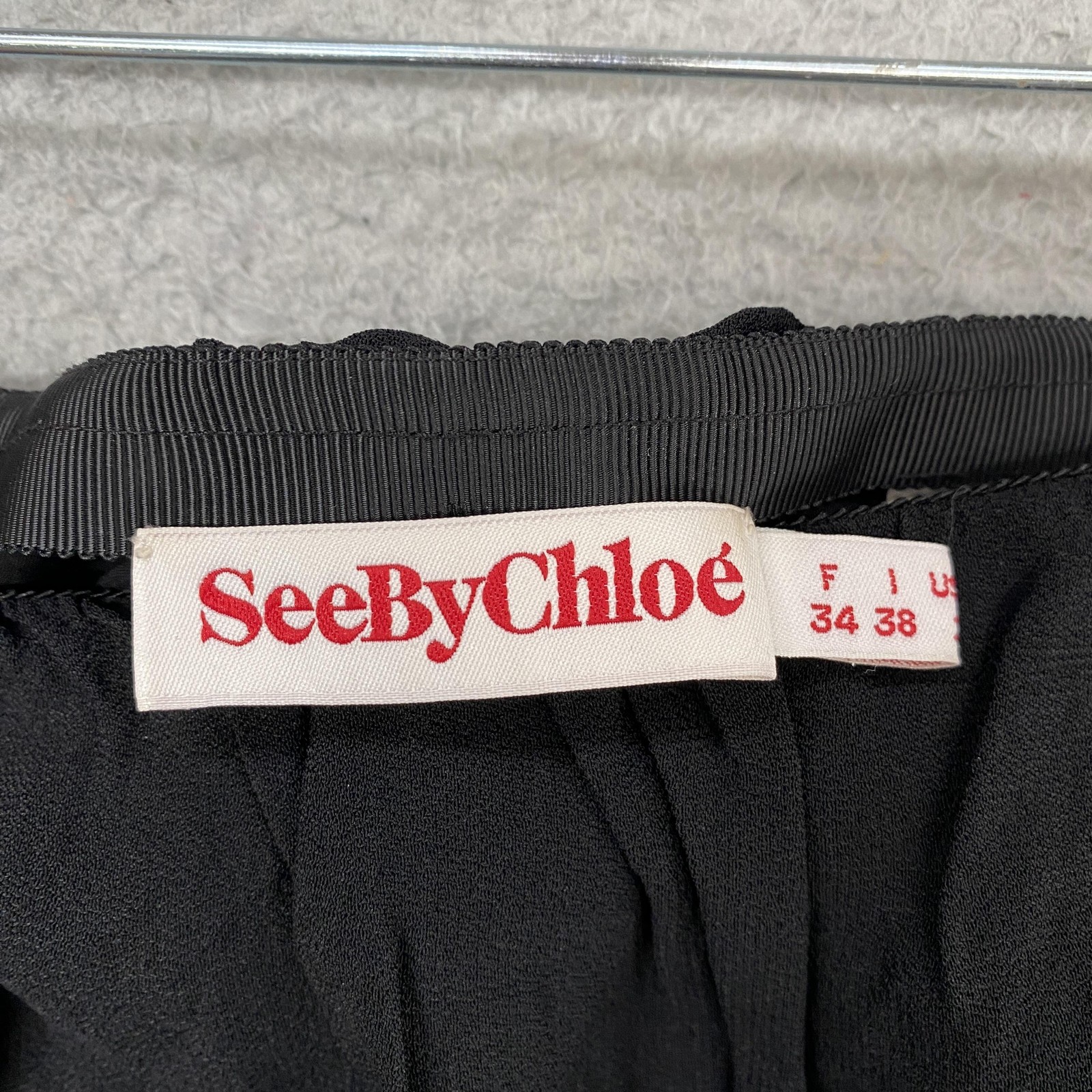 See By Chloe Skort Womens 2 Black Retro Layered Pinup Crepe Designer Summer