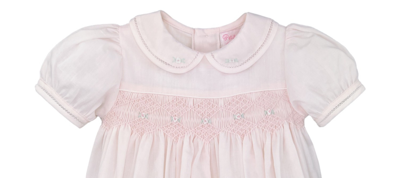 NWT Petit Ami Pink Smocked French Bubble Romper 6M 6 Months Baby Girls