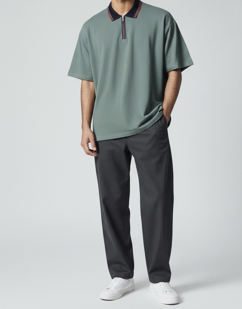 Ben Sherman Polo Shirt Size XL Green Hidden Buttons