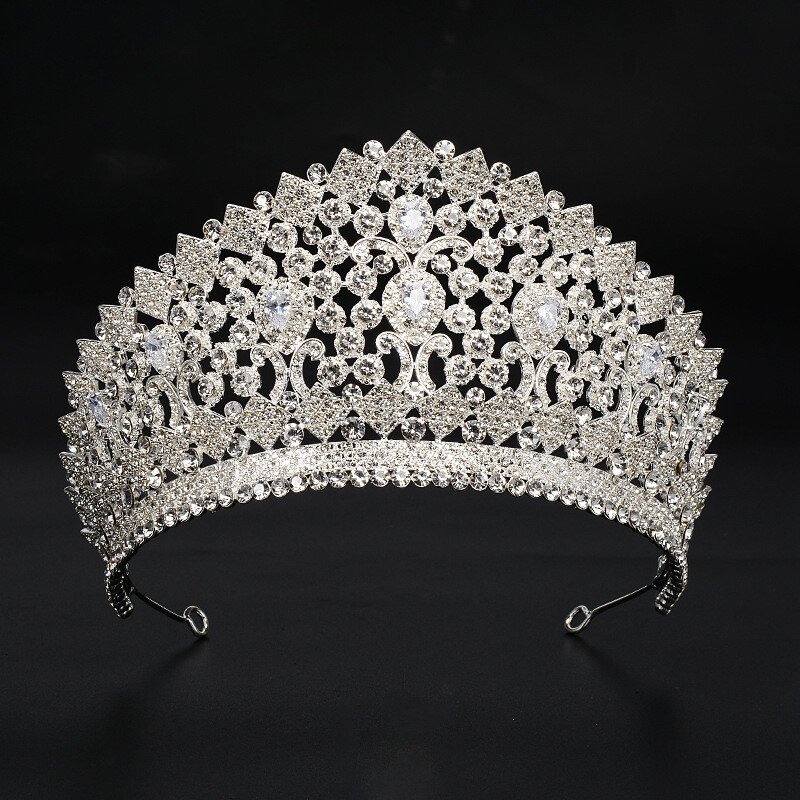 9cm Tall Large Crystal Wedding Bridal Queen Princess Prom Tiara Crown For Women