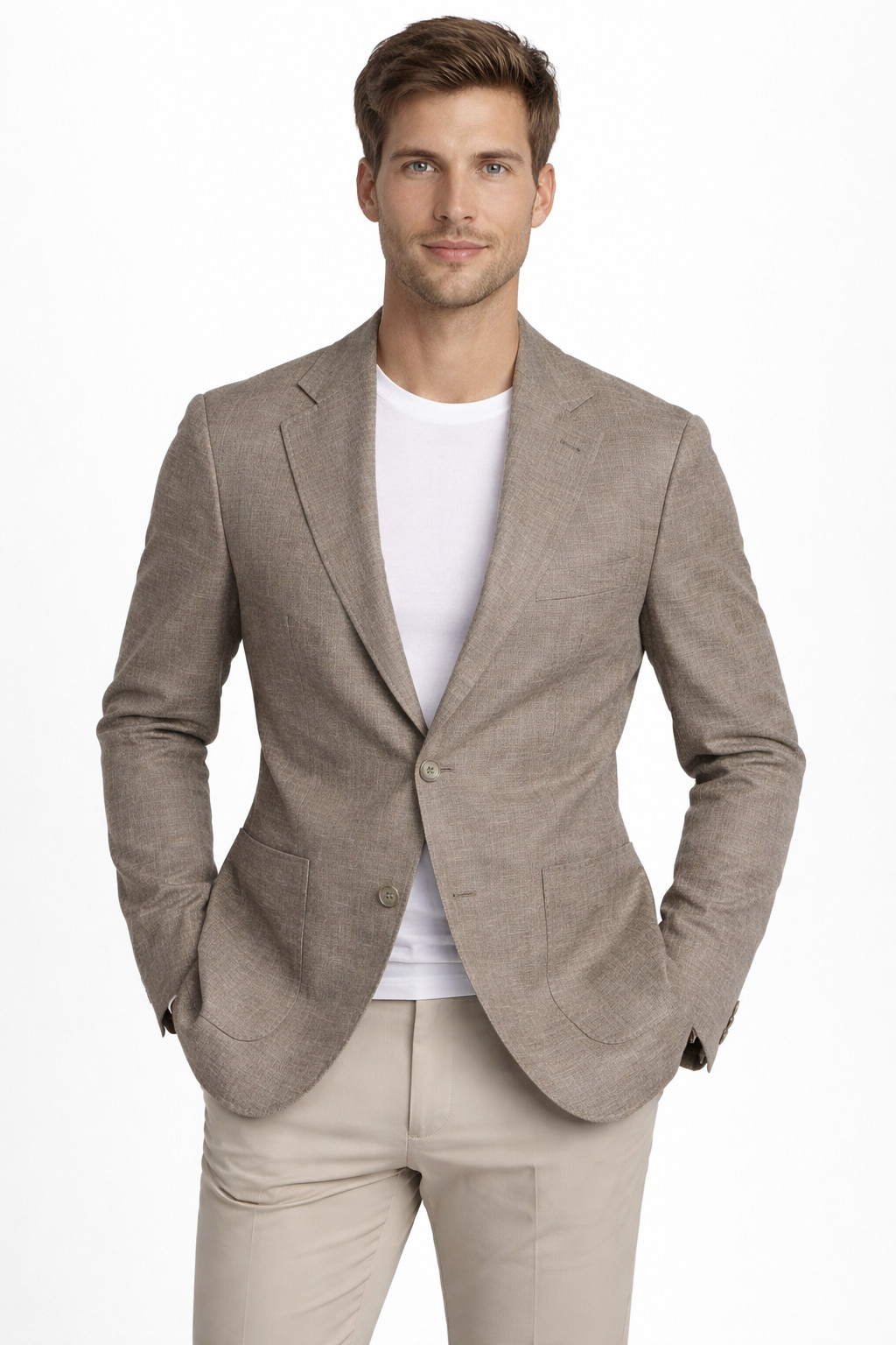 Calvin Klein Mens Sport Coat Jacket Suit Blazer New 37S Brown Stretch Slim Fit