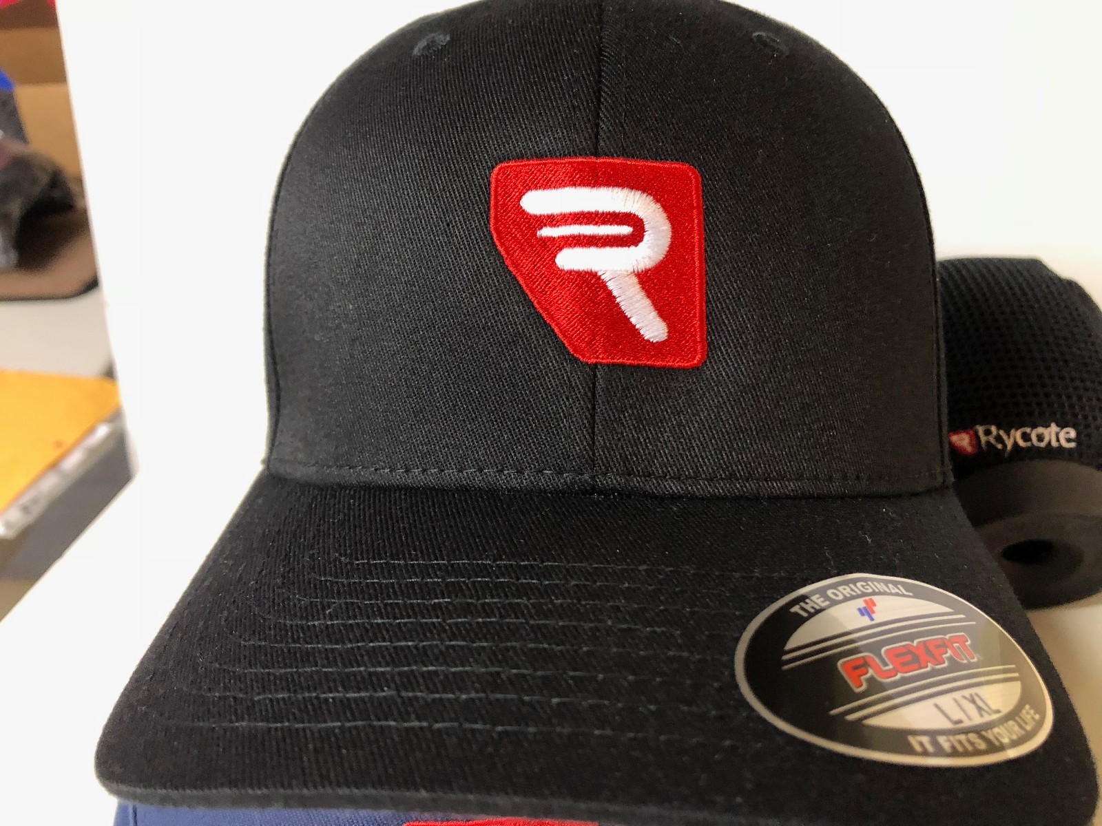 Rycote Logo Embroidered Flexfit Ball Cap Black Olive Navy S/M-XXL