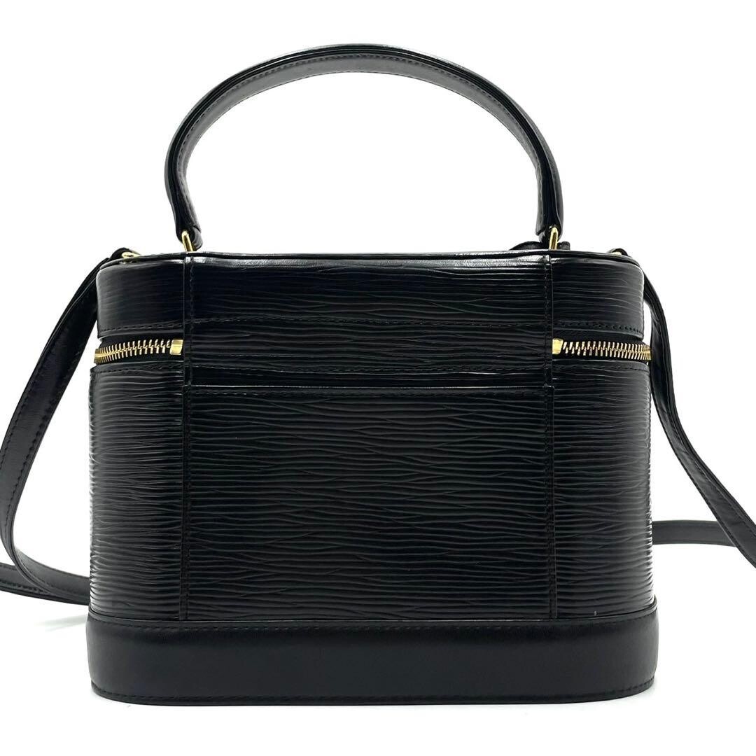 Valentino Garavani 2Way Vanity Shoulder Bag Black Leather Gold Charm Auth
