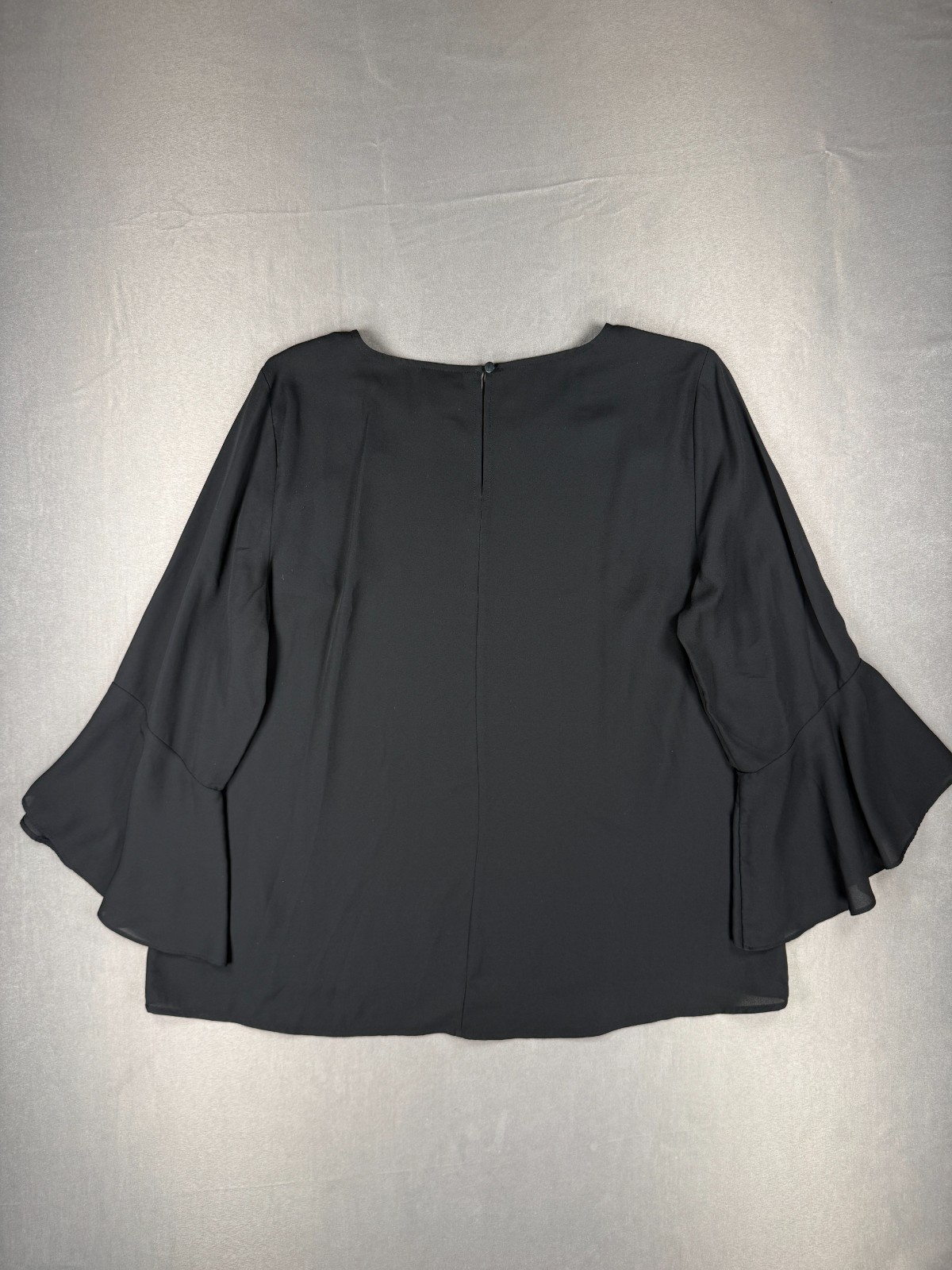 Worthington Women’s 3/4 Bell Sleeve Black Lightweight Blouse Sz XL