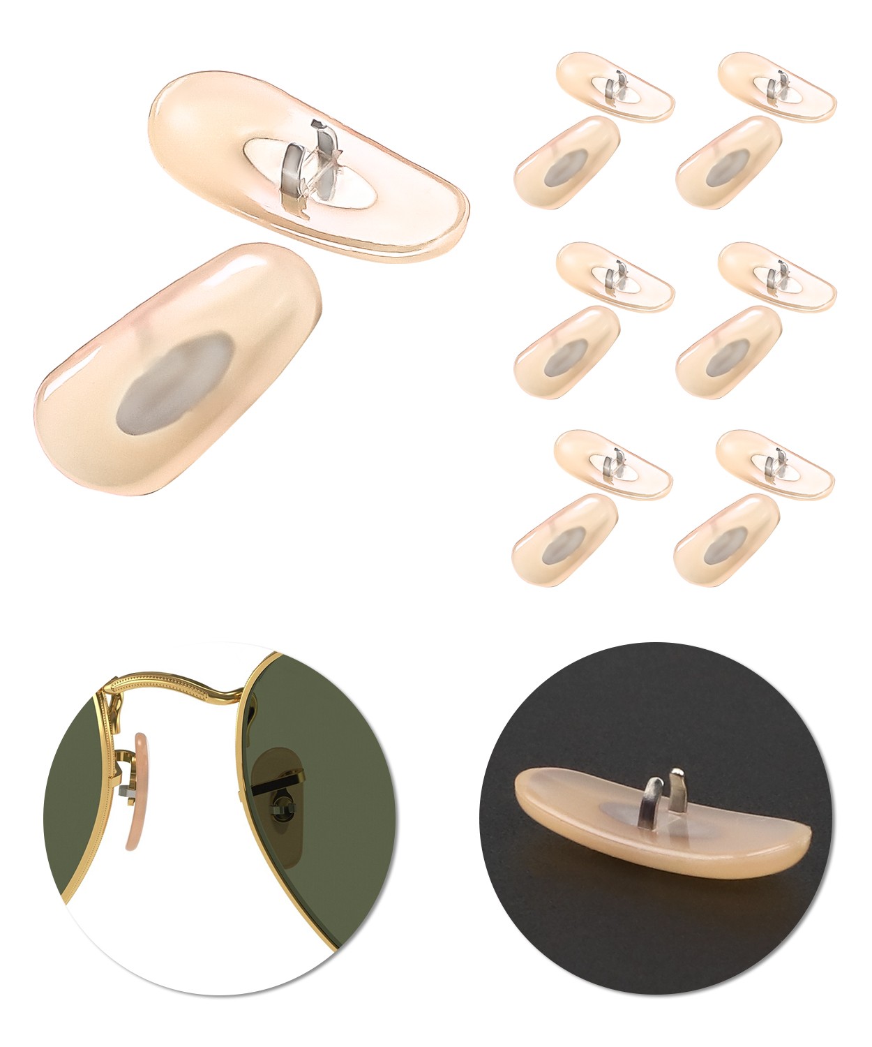 6 Pairs Nose Pads Replacement Nose Piece for Ray-Ban RB3542 RB8704 RB7216 RB6238
