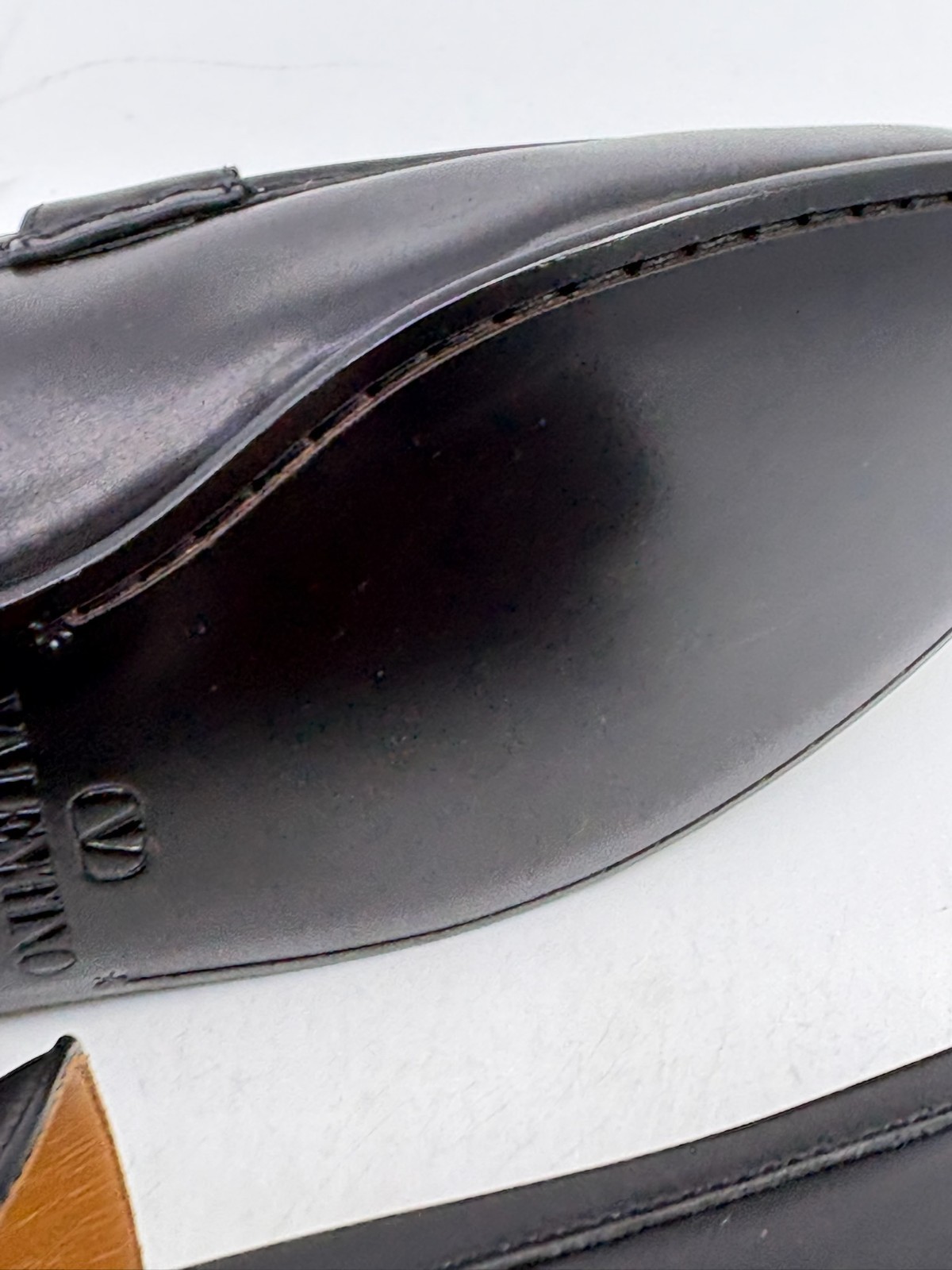 NIB Valentino Garavani Vlogo Penny Loafer Shoes Leather Black Mens EU 42/ US 9