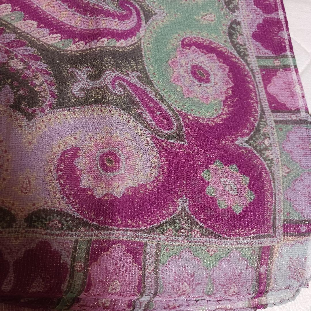 ETRO Silk Blend Scarf Peach Purple Green Gold Pink Beige Lavender Italy