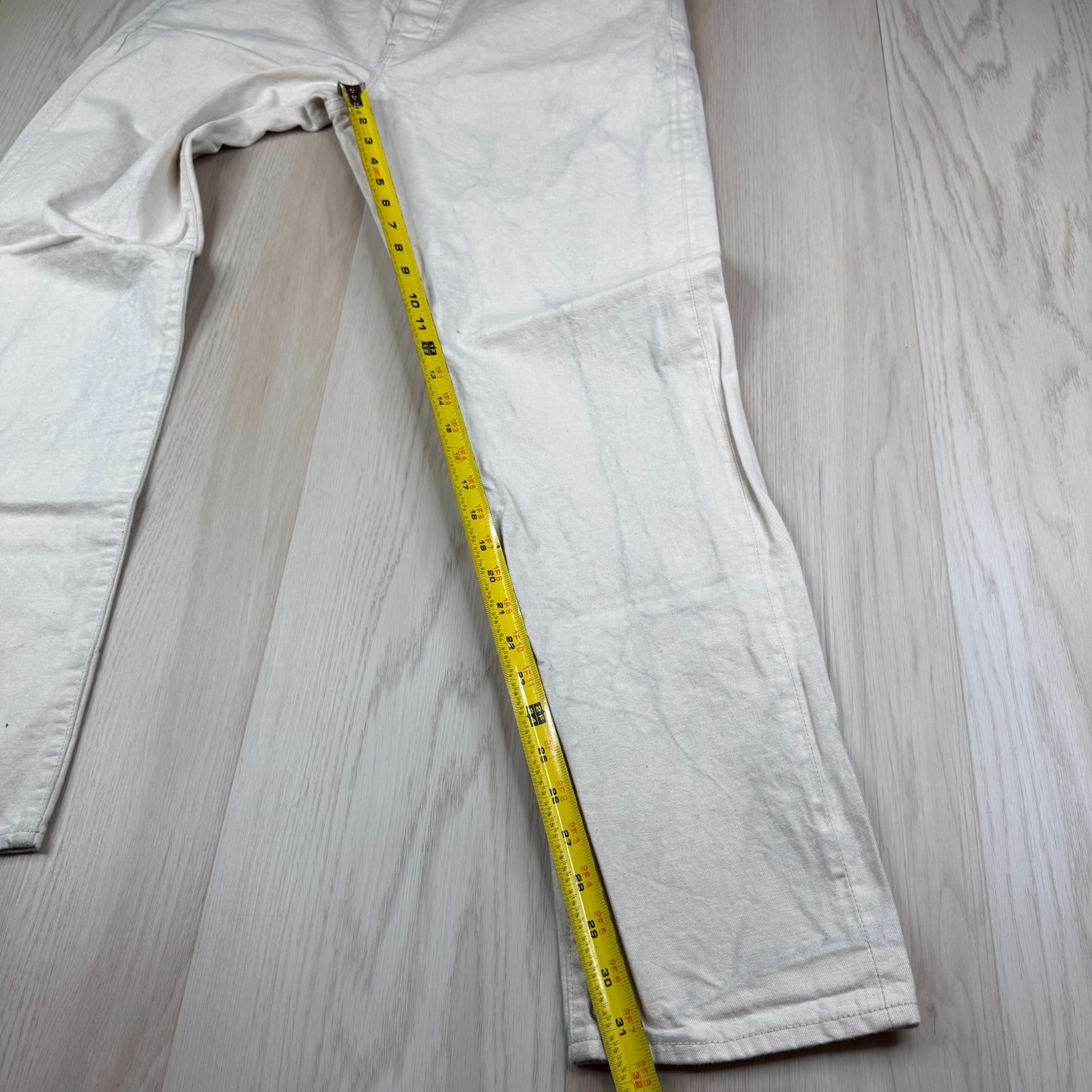 Todd Snyder Mens Cream Classic Fit Selvedge Denim Straight Jeans Size 34×32