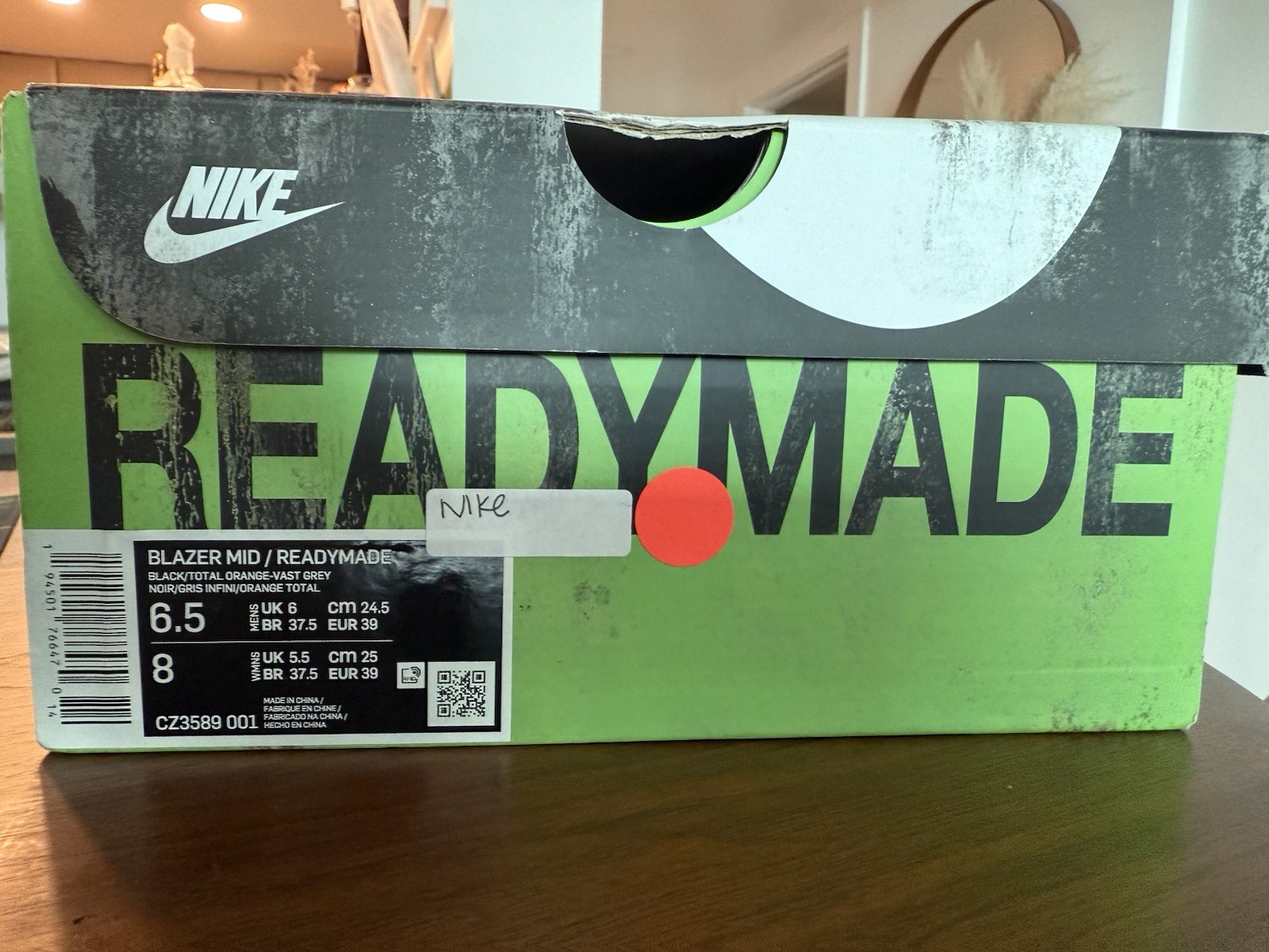 Nike Blazer Mid Readymade Black/Total Orange W 8