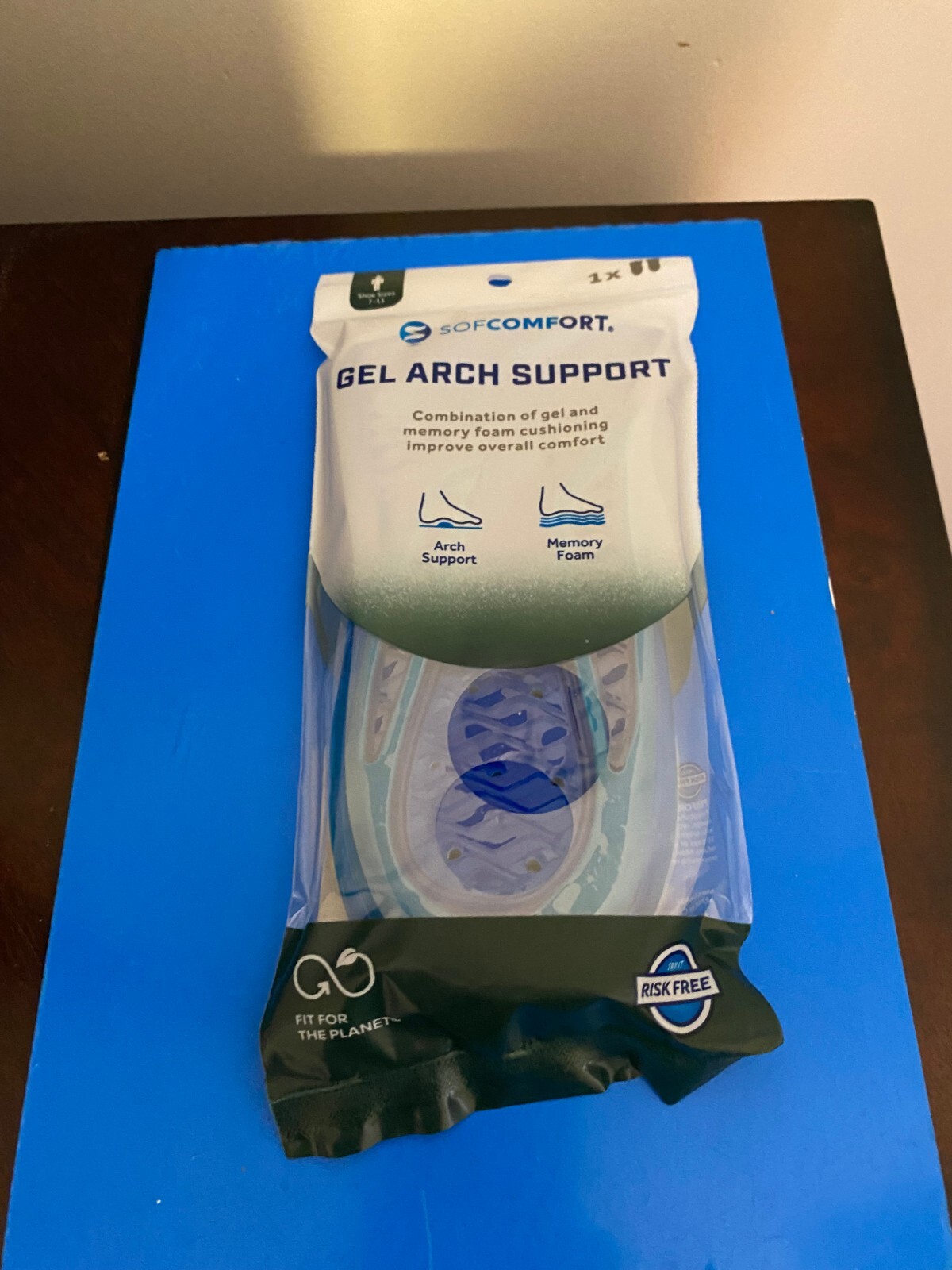 NEW MEN’S SIZE 7-13 SOF COMFORT GEL ARCH SUPPORT MEMORY FOAM INSOLE-TRIM TO FIT