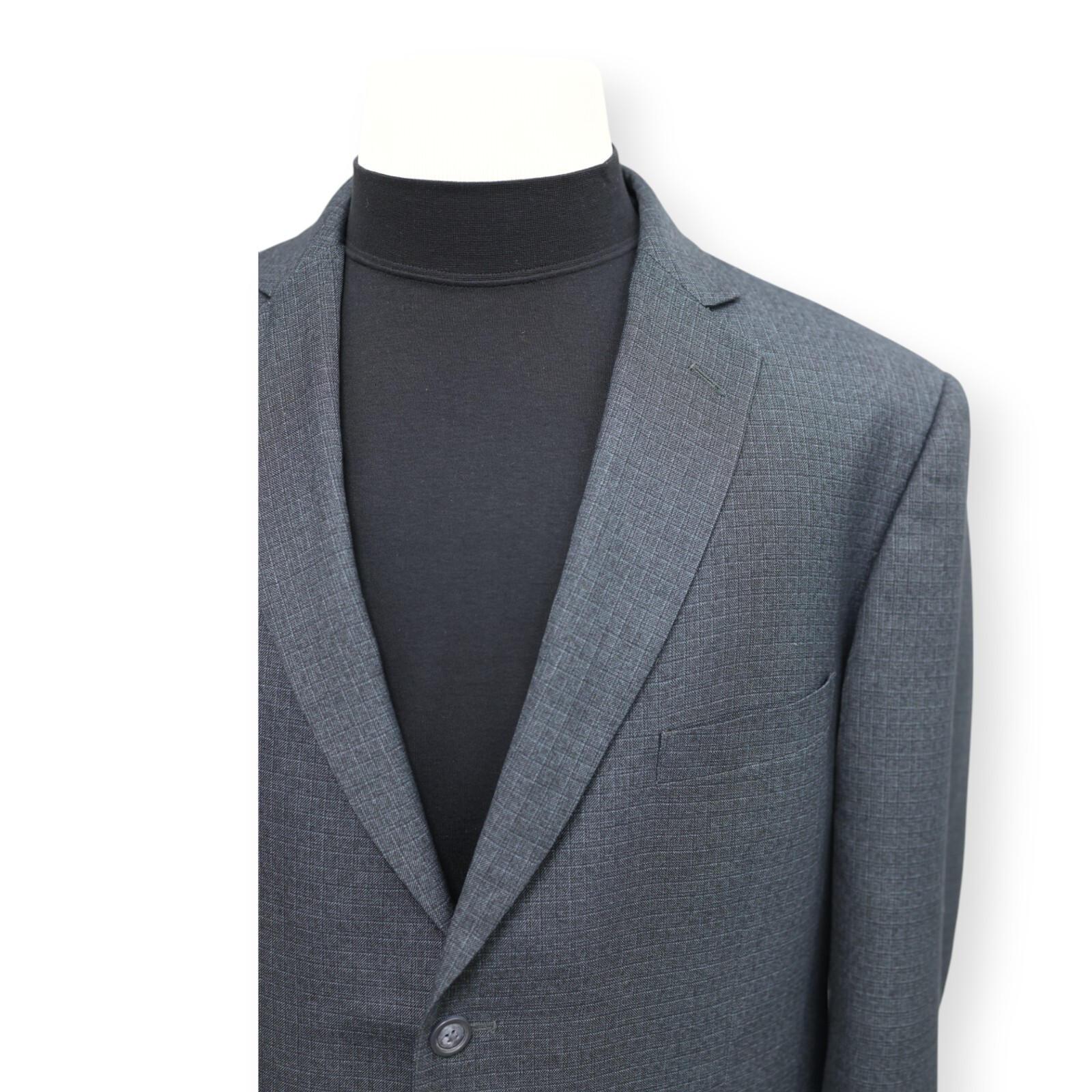 PRONTO UOMO mens gray grid WOOL BLEND sport coat suit jacket blazer 46 R
