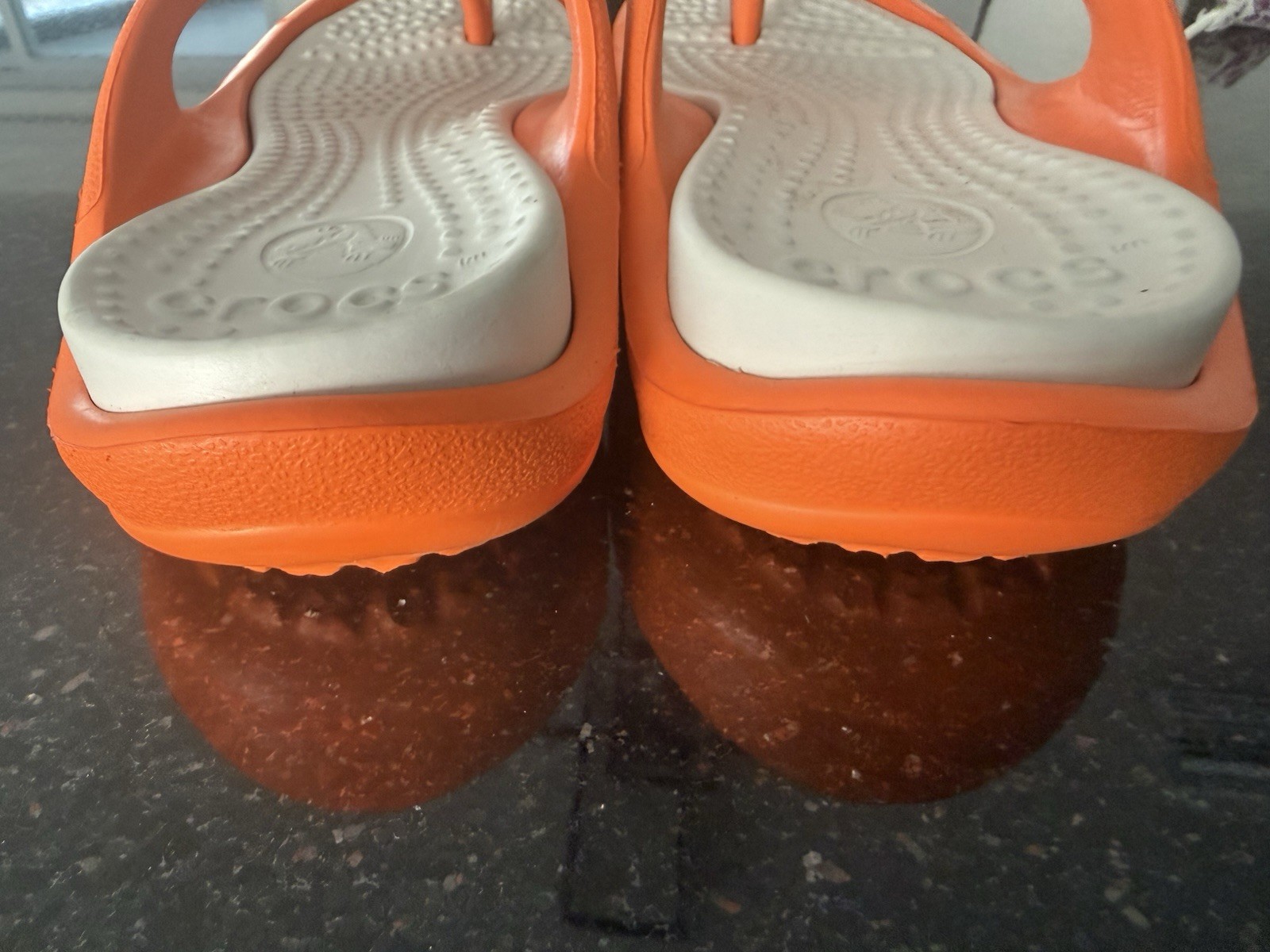 Crocs Athens Flip Flops Women Orange Color Size W 6 M 4