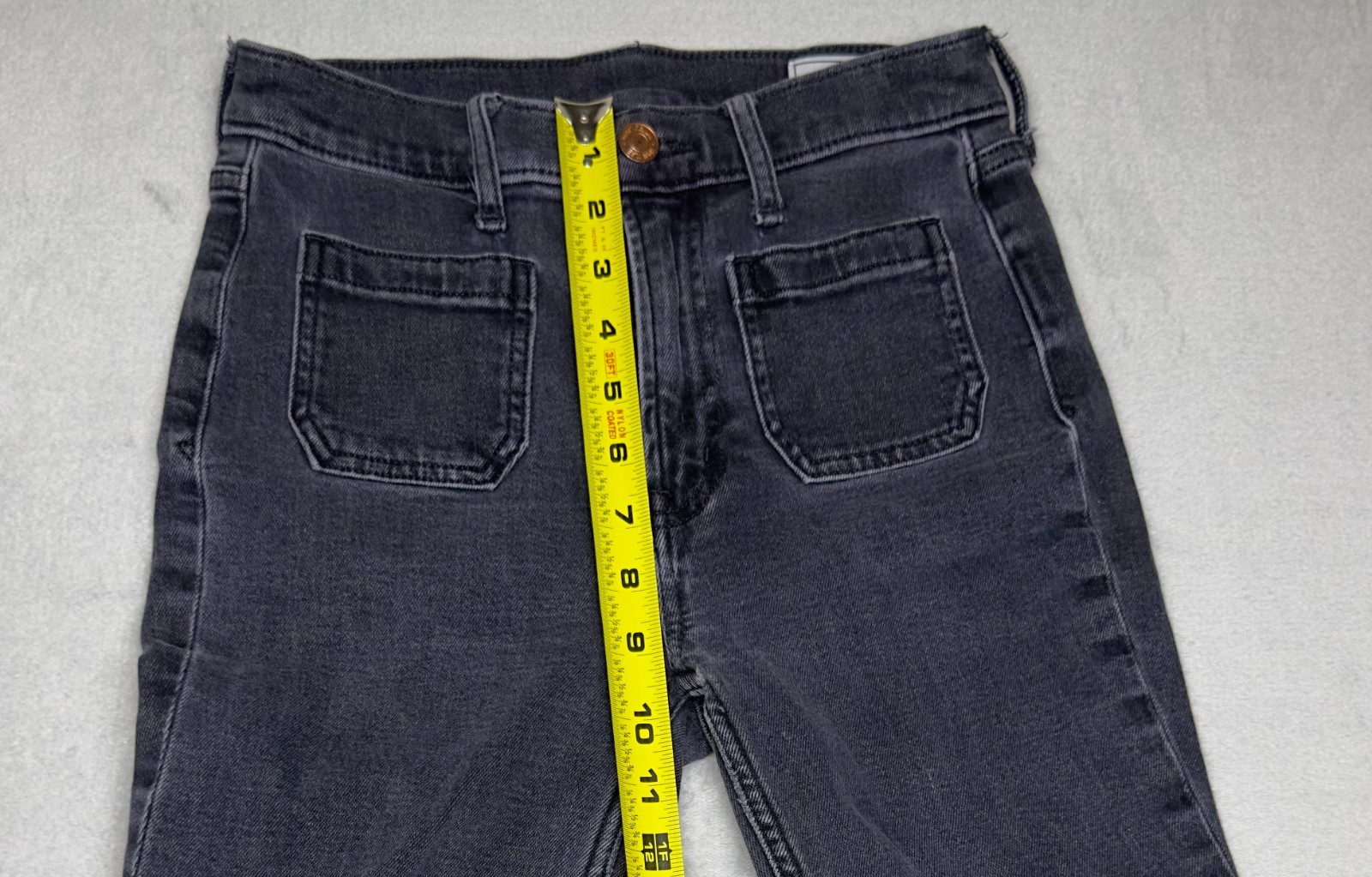 Gap Womens Black 70s Flare High Rise Patch Pocket Denim Jeans 24 00R