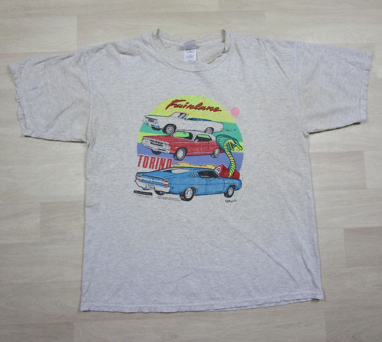 Vintage 90s Ford Classic Car T Shirt Men’s (XL) Fairlane Torino Mustang Cobra