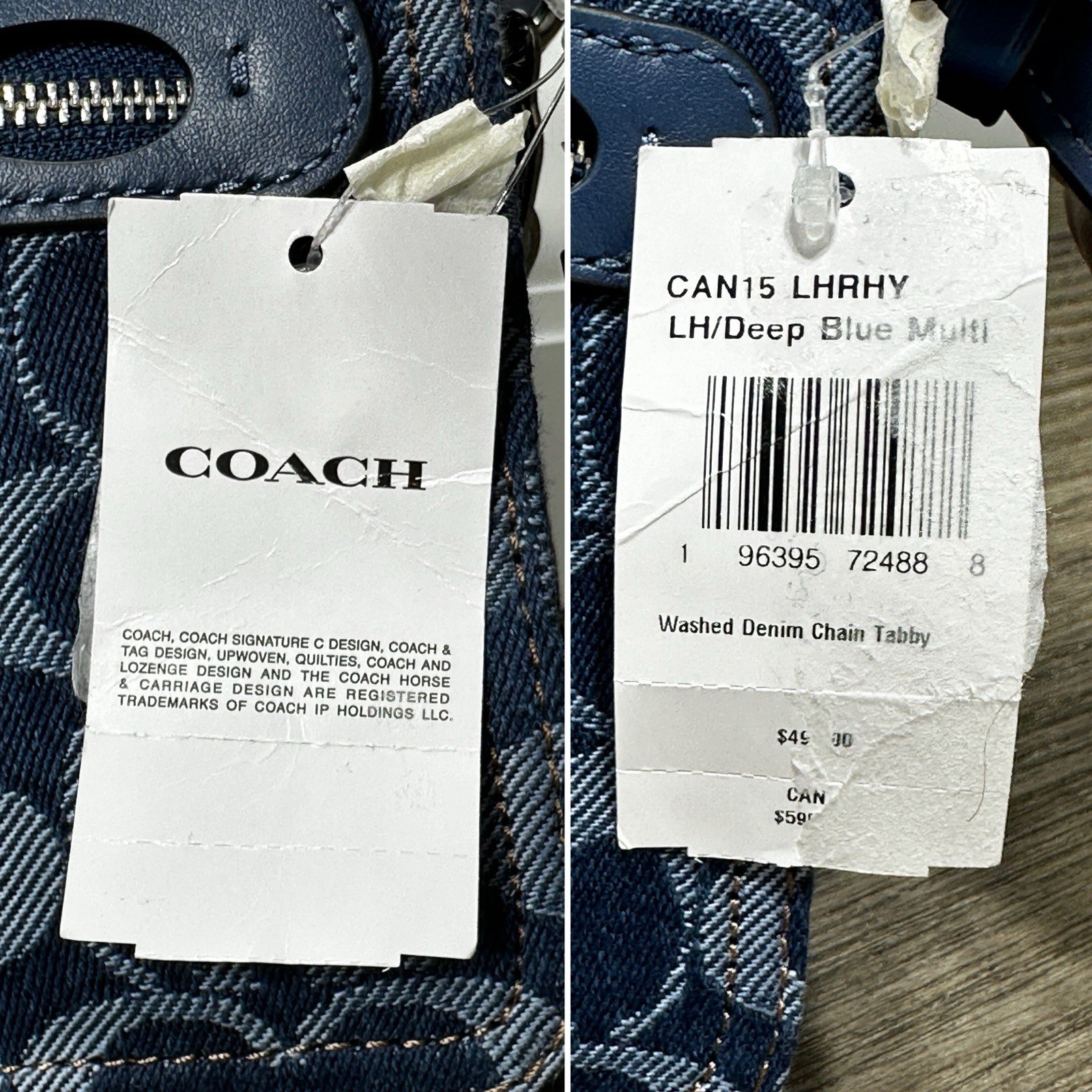 Coach Chain Tabby Shoulder Bag In Signature Denim CAN15