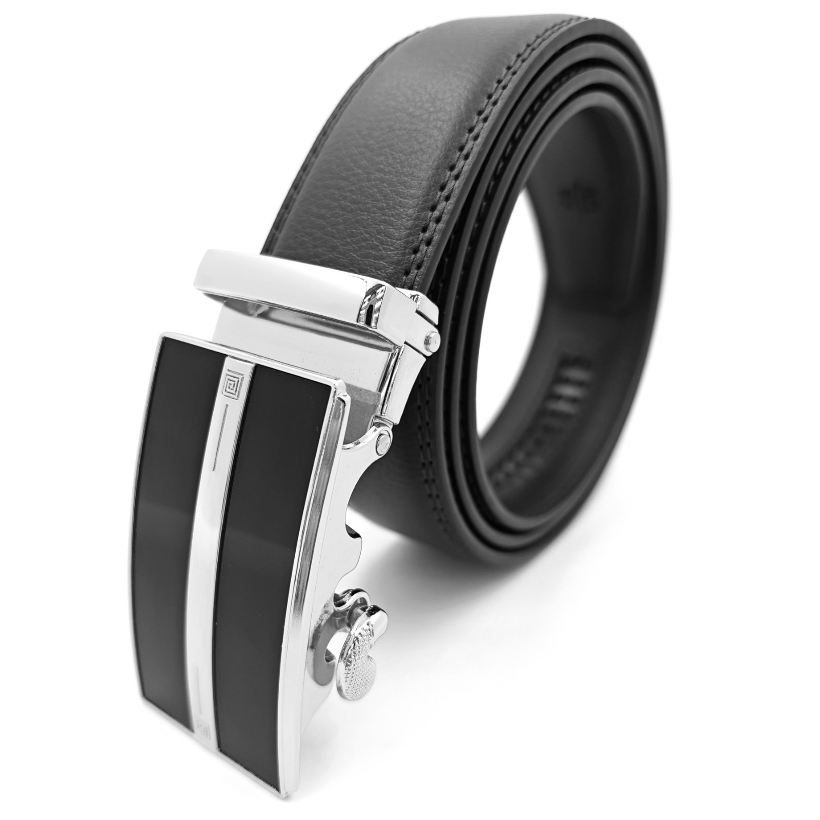 Genuine Real Leather Mens Ratchet Belt Belts For Men Adjustable Automatic Buckle