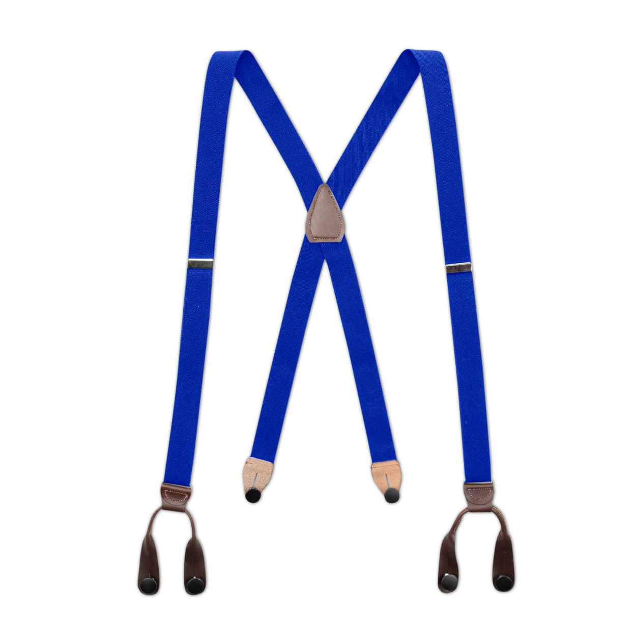 Men’s Suspenders – Button-On with Leather Ears and Goldtone Metal, USA Made
