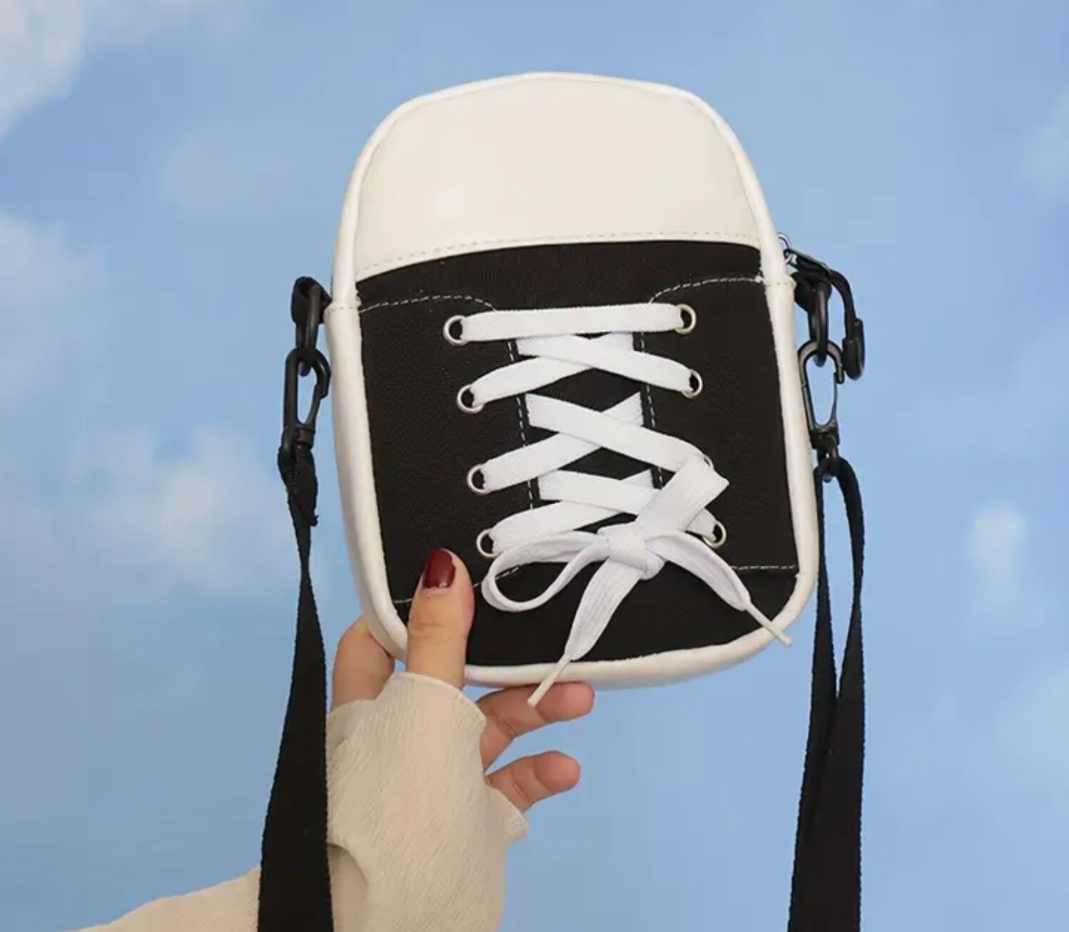 Lace Up Shoe Design Crossbody / Purse Great for sporting Events or Parties