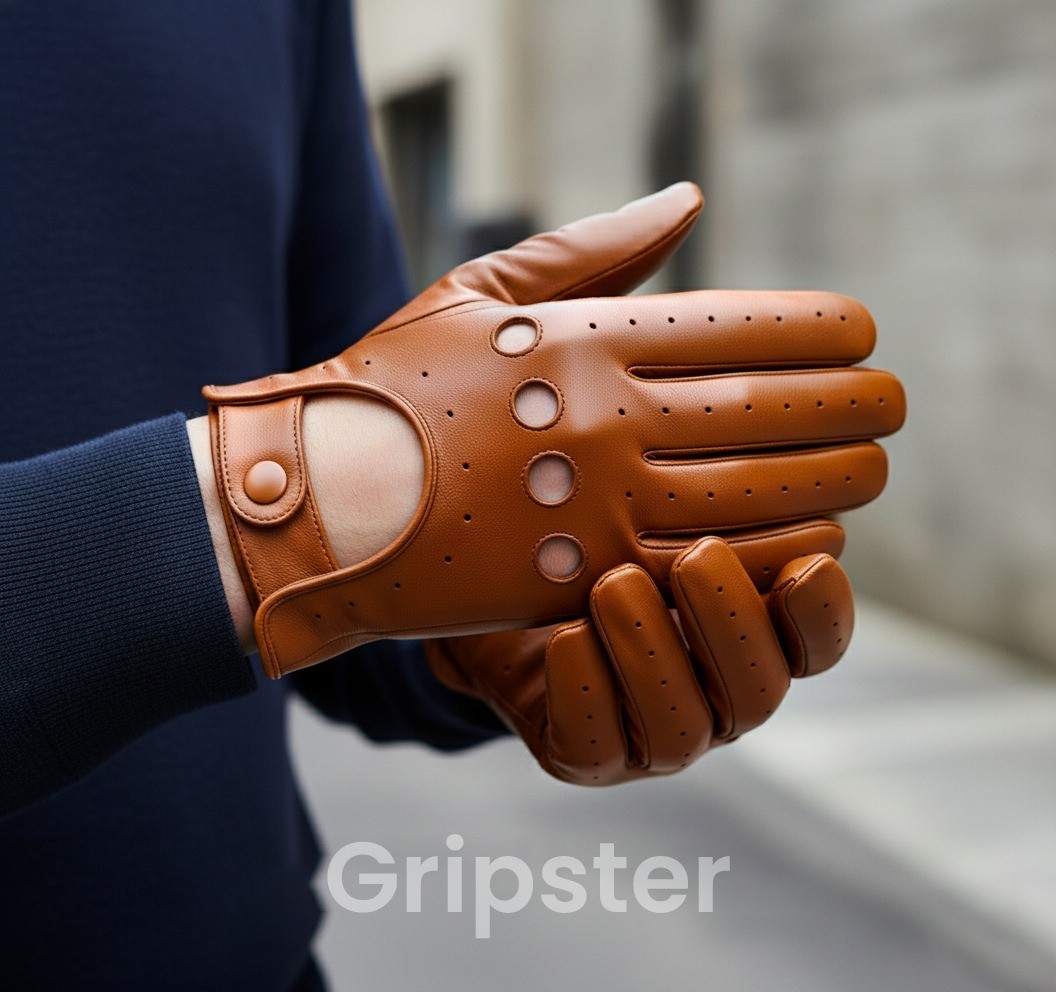 Reverse Stitched Police Driving Gloves Soft Real Leather Car Bike Goat Soft USA